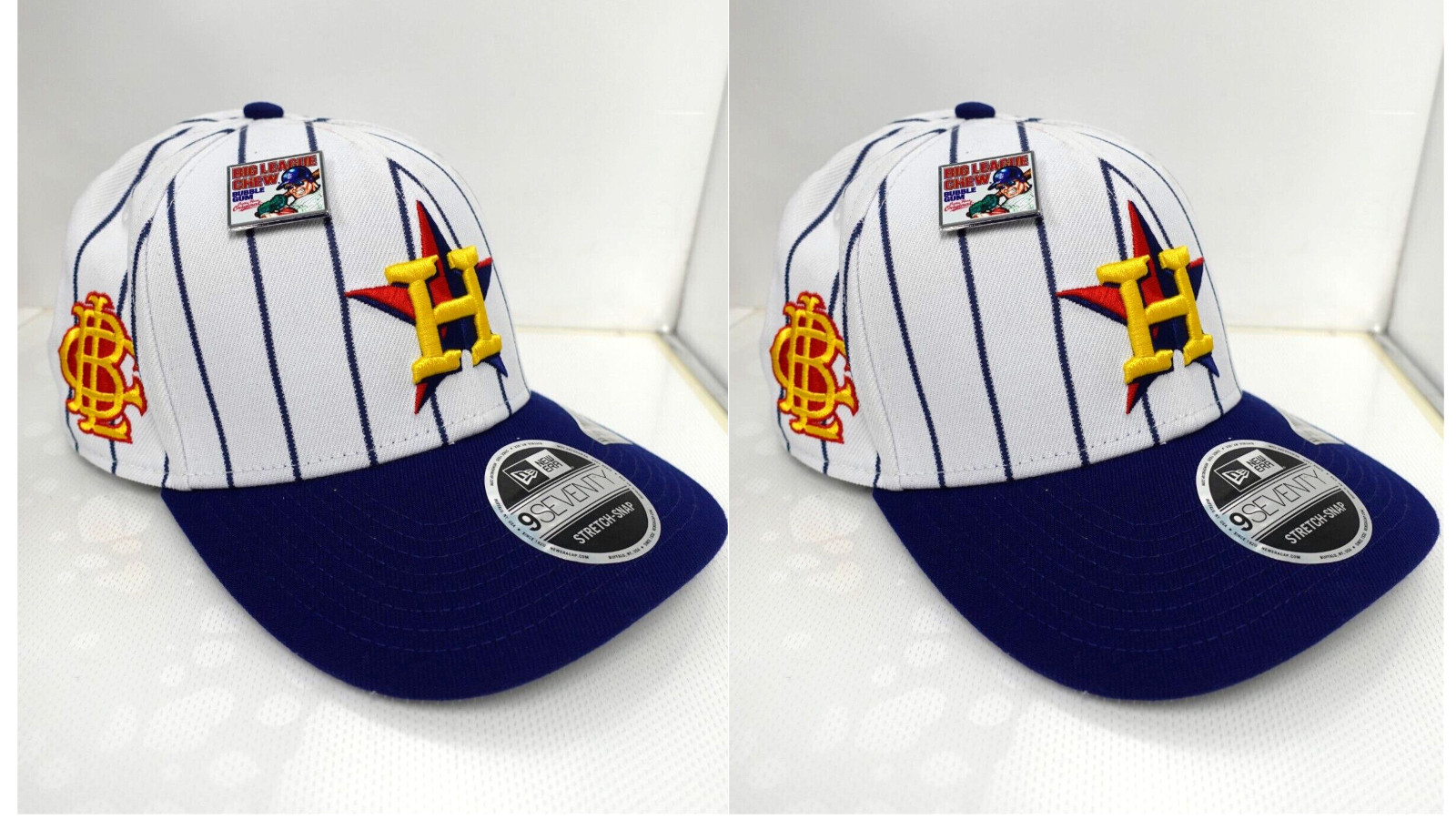 Lot of 2 New Era White/Navy Houston Astros MLB x Big League Chew Adjustable Cap