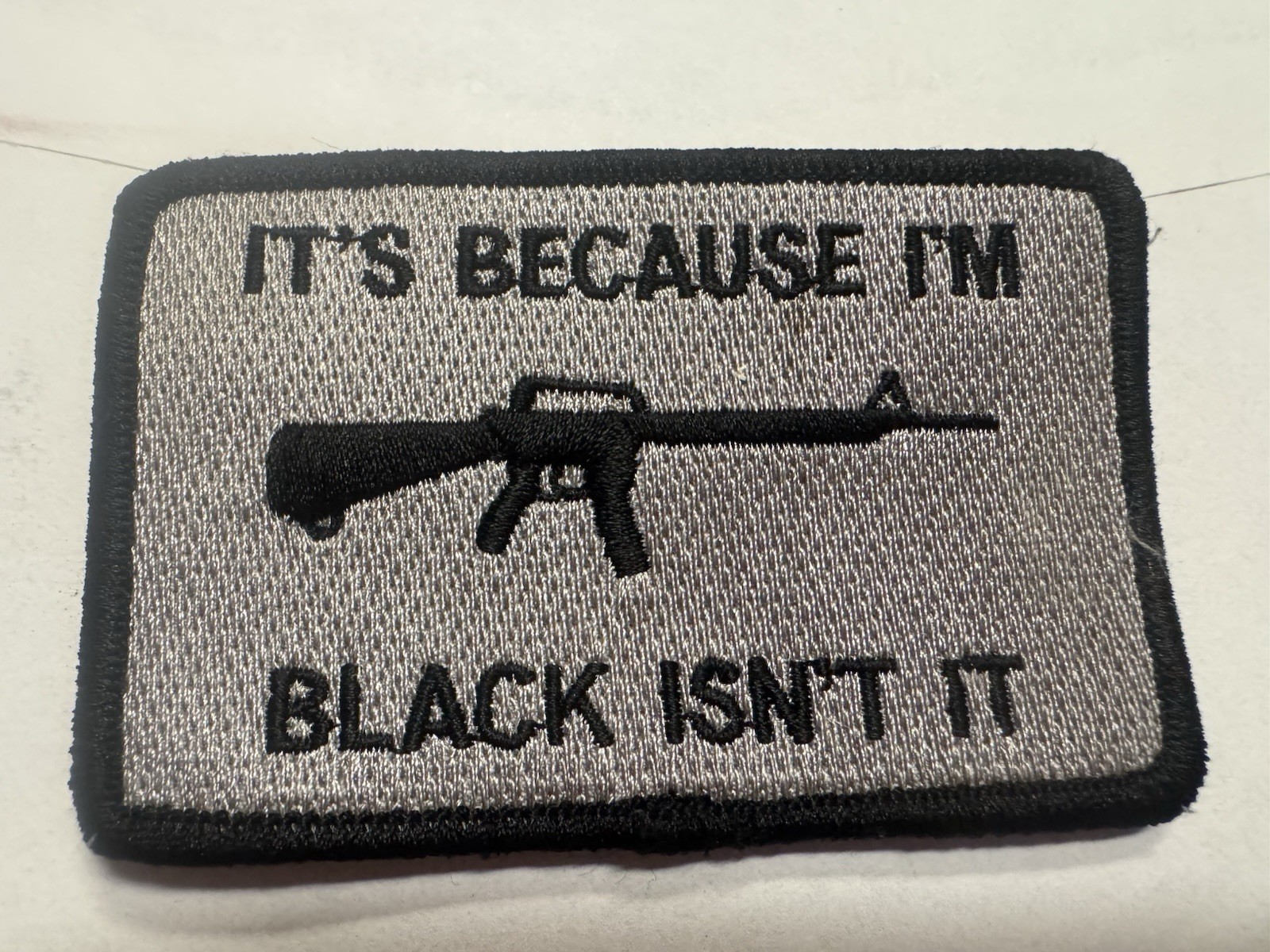 Black Rifle Embroidered Hook Loop Morale Patch SHOT SHOW 2025 New Gray 3.5 Inch