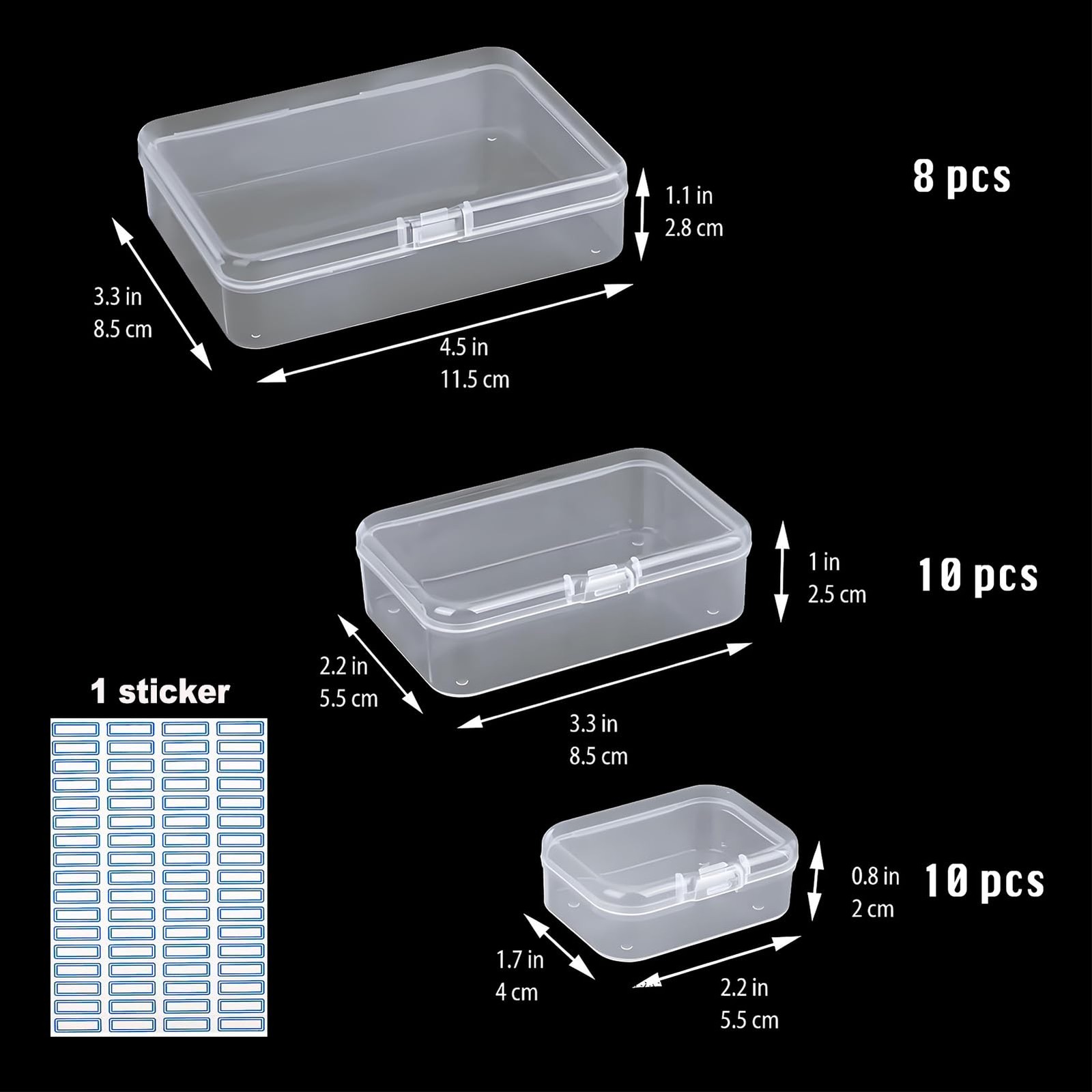 Bead Organizers and Storage-28 Pcs Small Plastic Boxes,Mini Clear Plastic Sto...