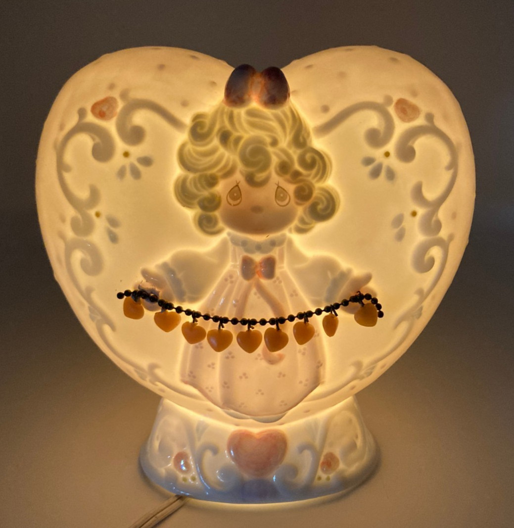 Precious Moments 1995 Heart Night Light Lamp Enesco Tabletop Inspirational Works