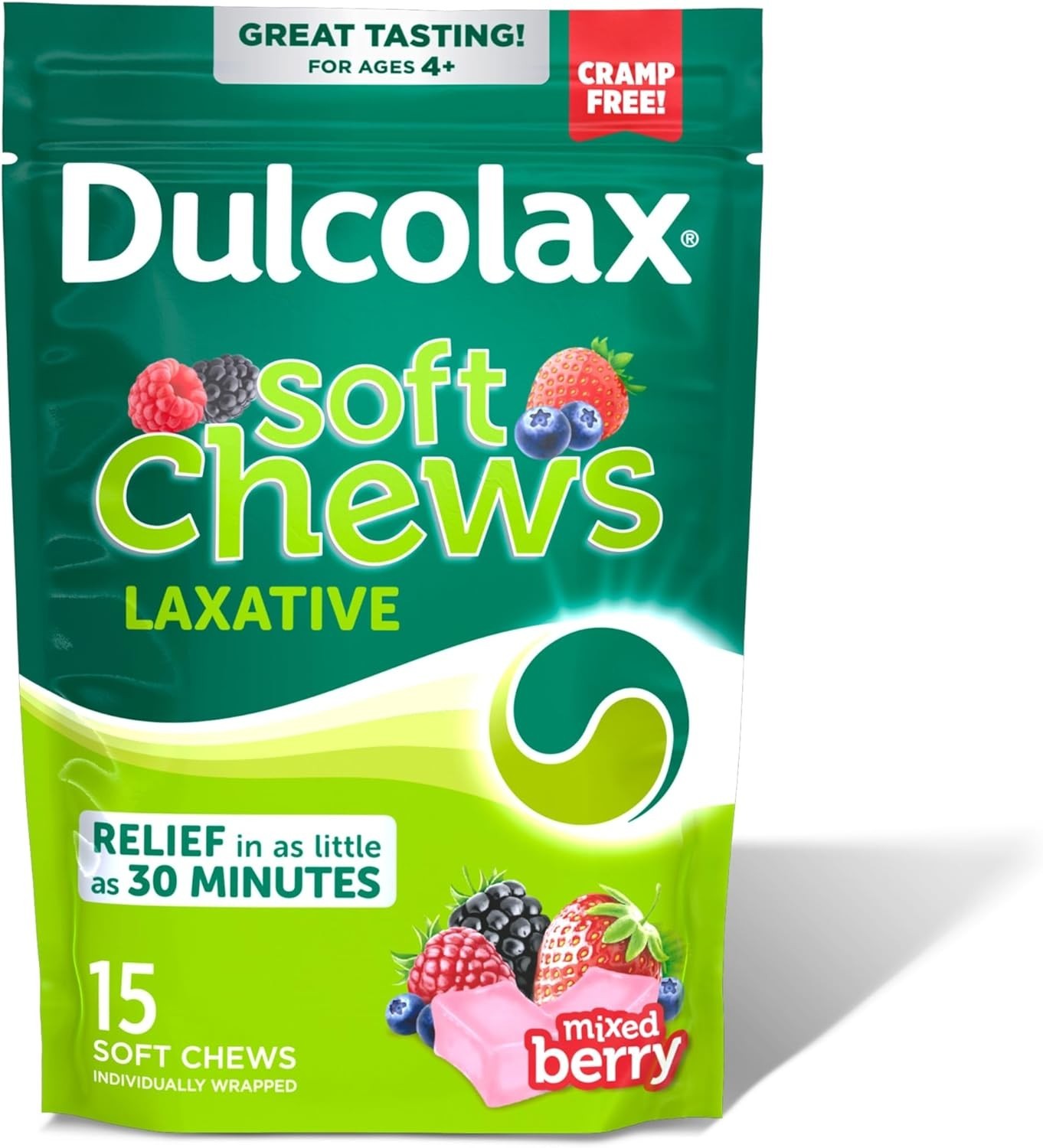Dulcolax Saline Laxative Soft Chews Mixed Berry Gentle Constipation Relief 15ct