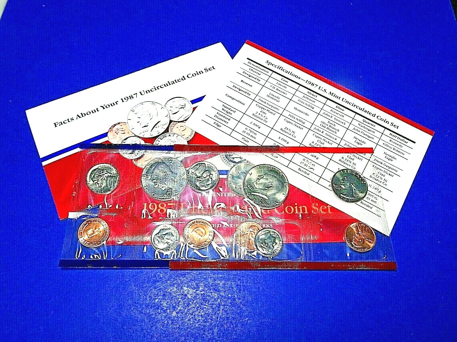 1987 P&D US MINT SET  "PRESTINE"  ALL ORIGINAL WITH SPECIFICATIONS & "COA" CARDS