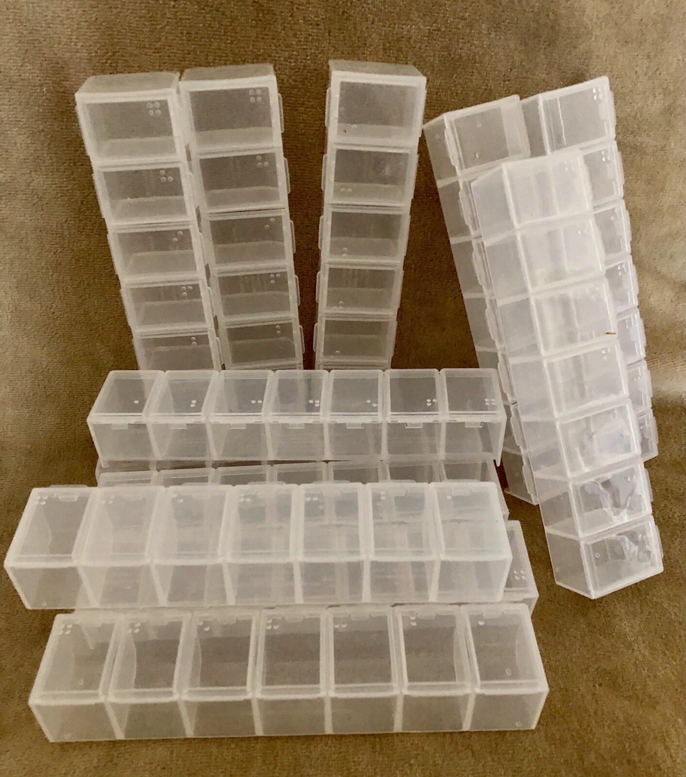 Lot of 24 Weekly Pill Organizers- 7 Compartment-Clear Braille on Lid-Made in USA