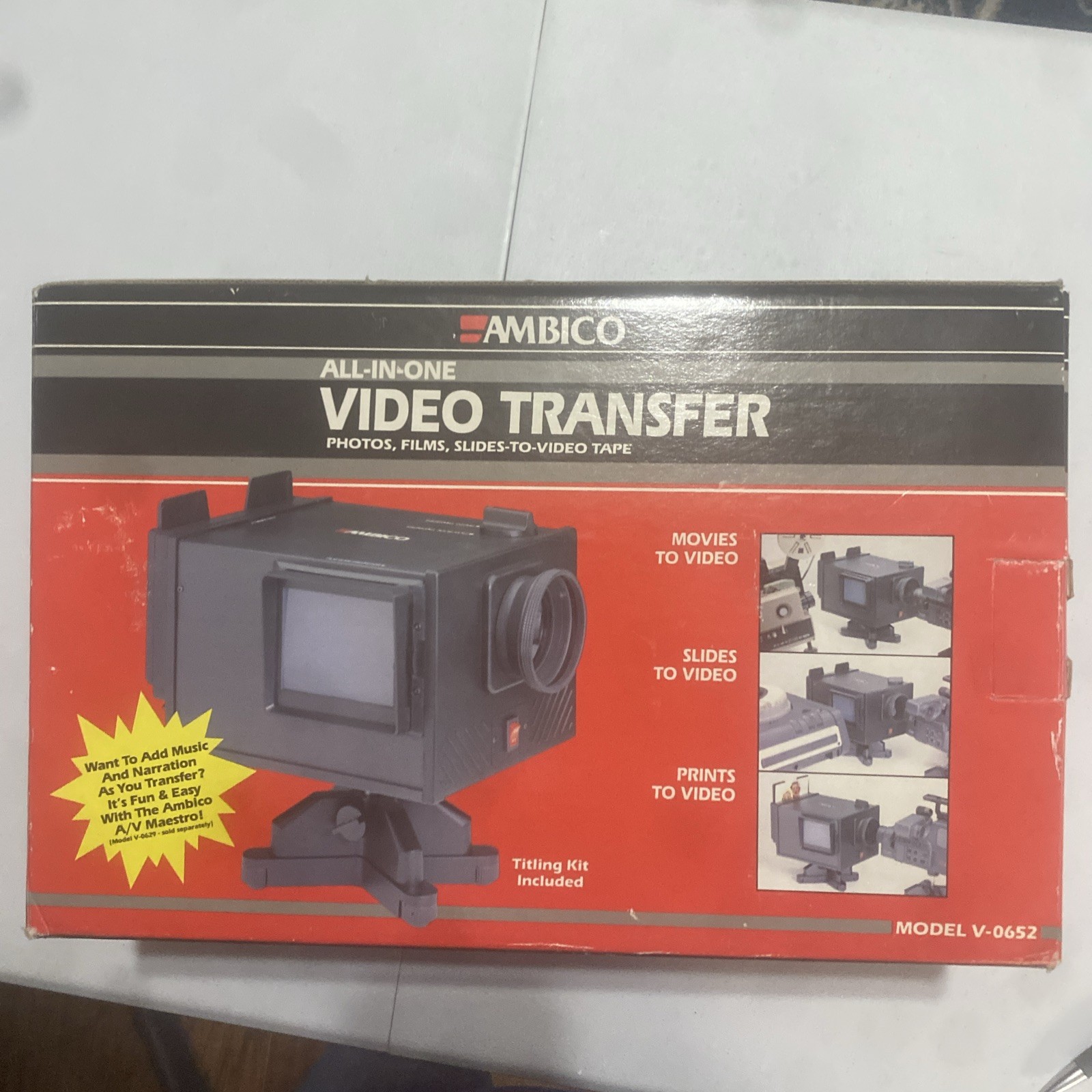 AMBICO All-In-One Video Transfer System Model V-0652 Photos Film Slides To Video