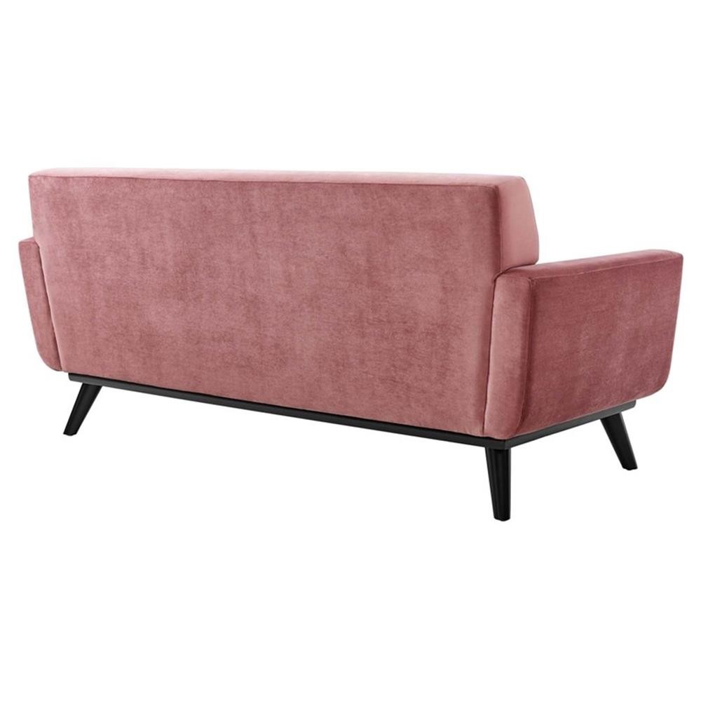 Modway Engage Modern Tufted Back Performance Velvet Loveseat in Dusty Rose