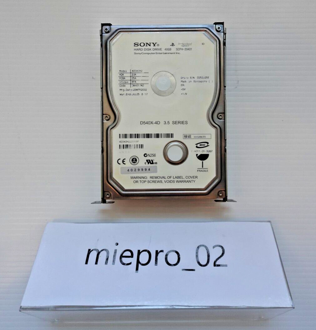 OEM PS2 Playstation 2 40GB HDD SCPH-20401 Hard Drive Tested/Working