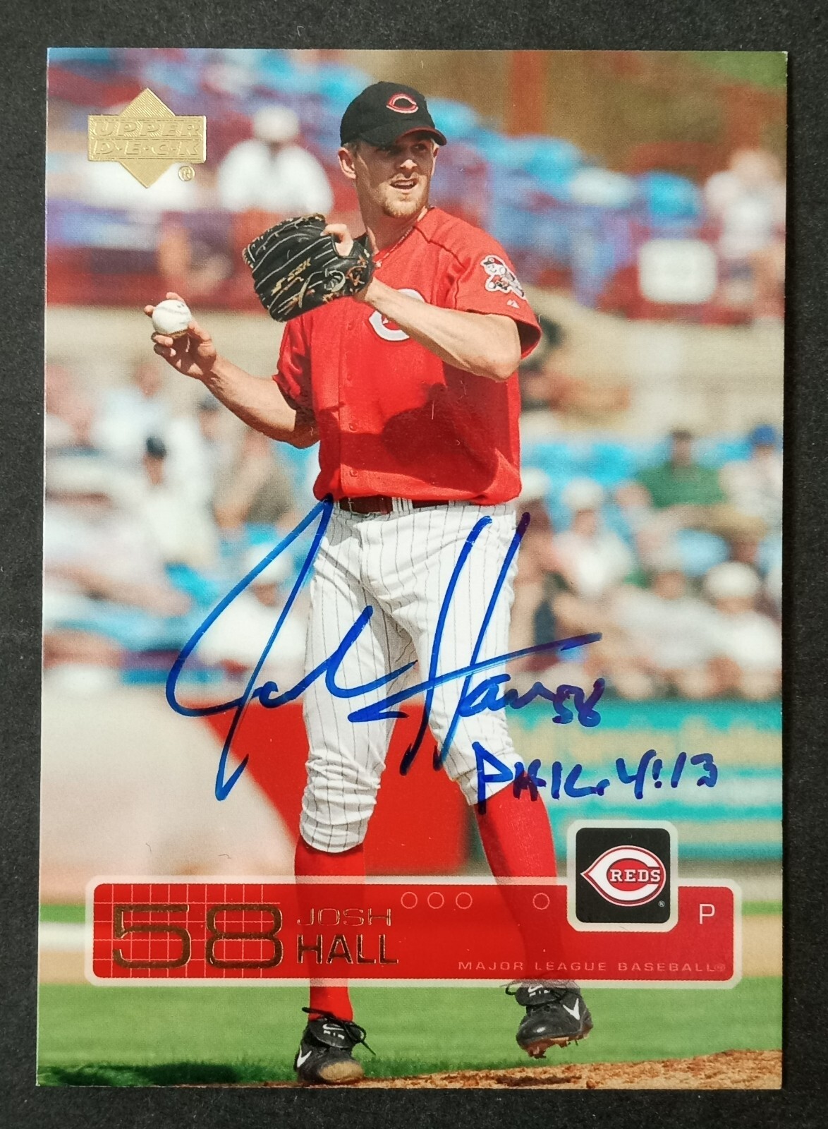 2003 Upper Deck SIGNED: Josh Hall, REDS #556