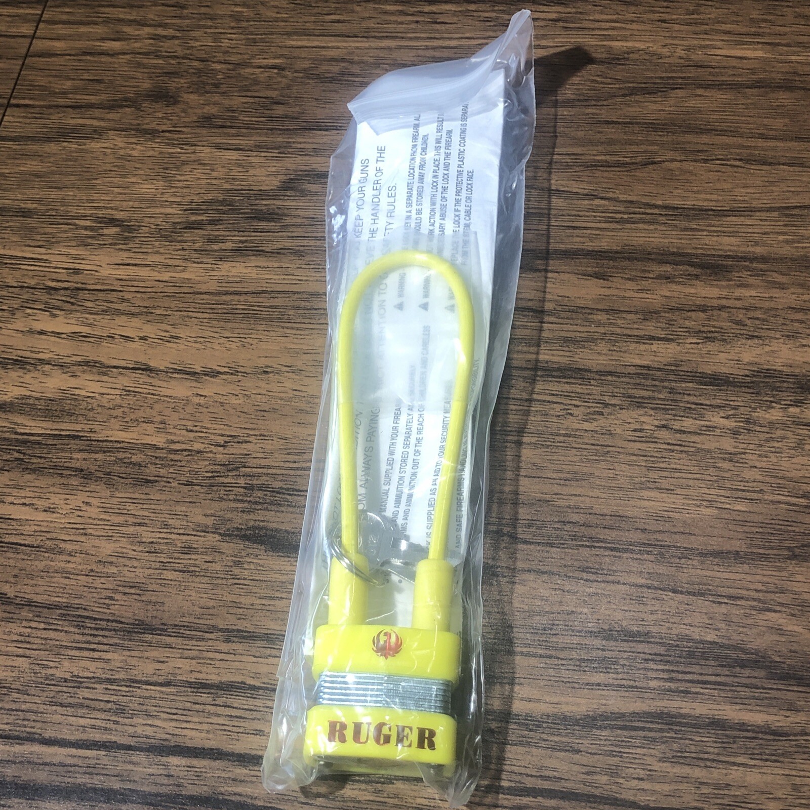 RUGER Genuine OEM "Shot Lock" Yellow Cable Gun Lock w/2 Keys Safety Firearm