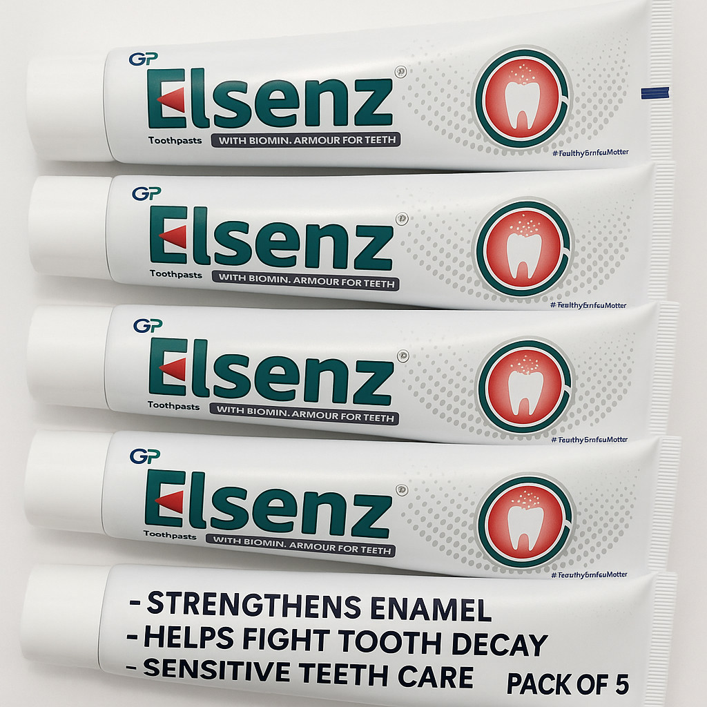 Elsenz Toothpaste With Biomin 70g | Sensitivity Relief | Pack of 5 |01 2027 Exp