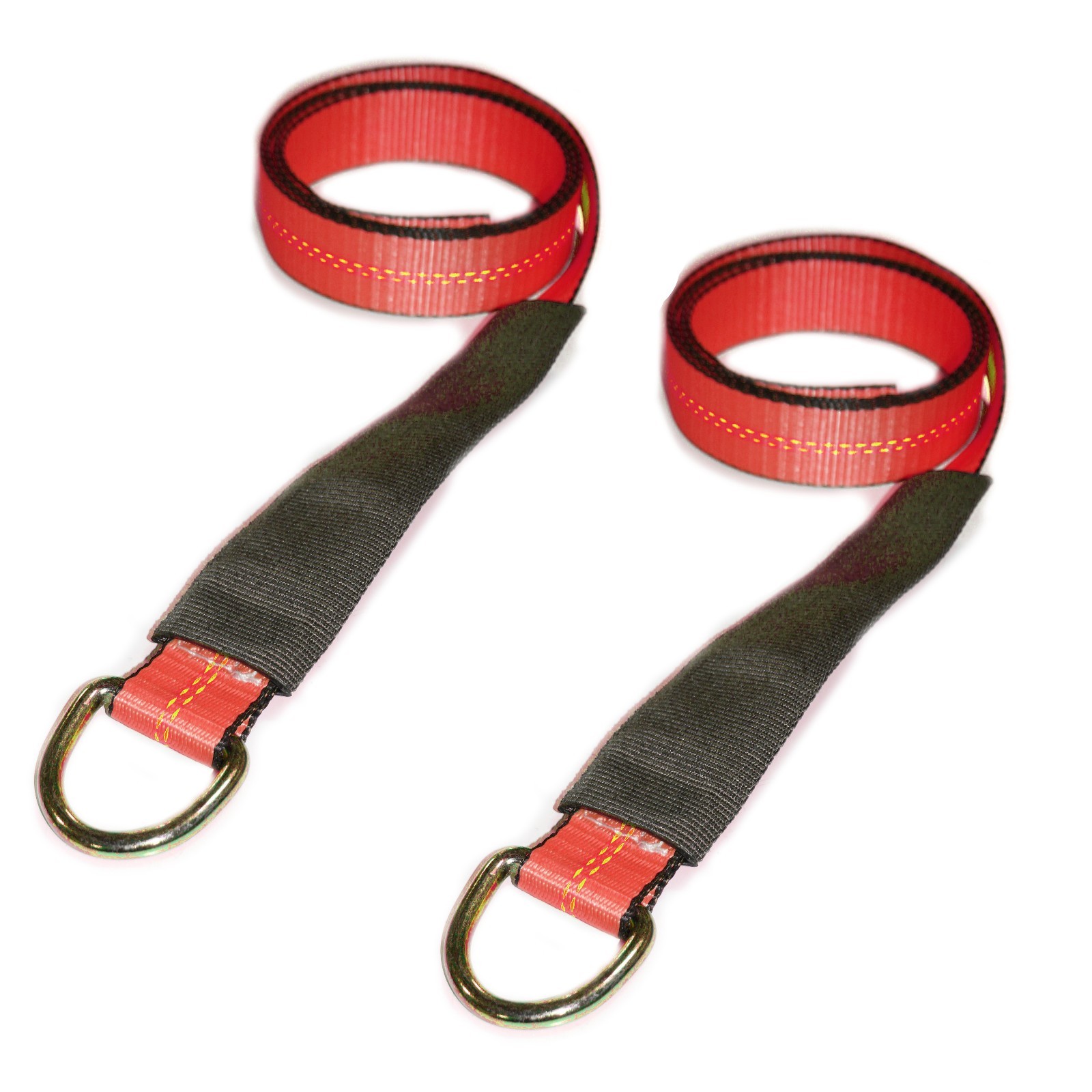 2 Pack 2" x 8 FT Red Lasso Tie Down Straps w/ D-Ring & Sliding Sleeve 3,335 lbs