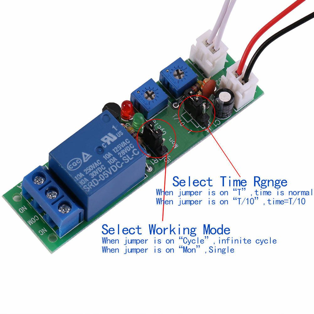 DC12V Cycle Delay Timer Relay 0-15/60/120 Minute ON-OFF Switch Module Adjustable