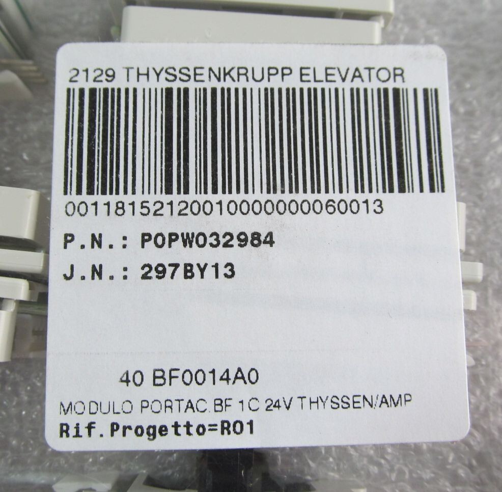 BMG/ THYSSENKRUPP ELEVATOR RED LED PUSHBUTTON CONTACT 297BY13 BF0014A0 9739567