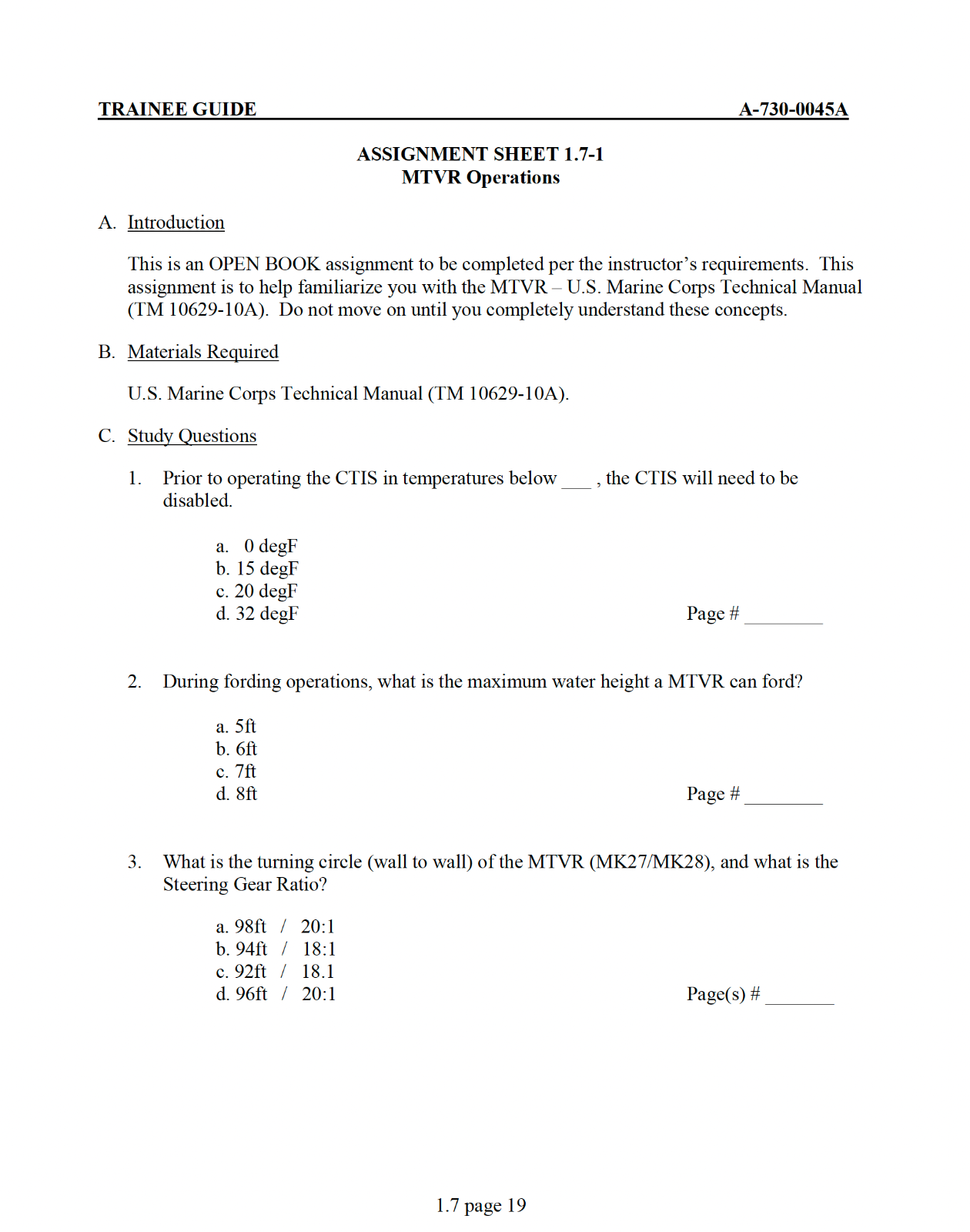 202 Page MEDIUM TACTICAL VEHICLE REPLACEMENT (MTVR) OPERATORS COURSE on Data CD