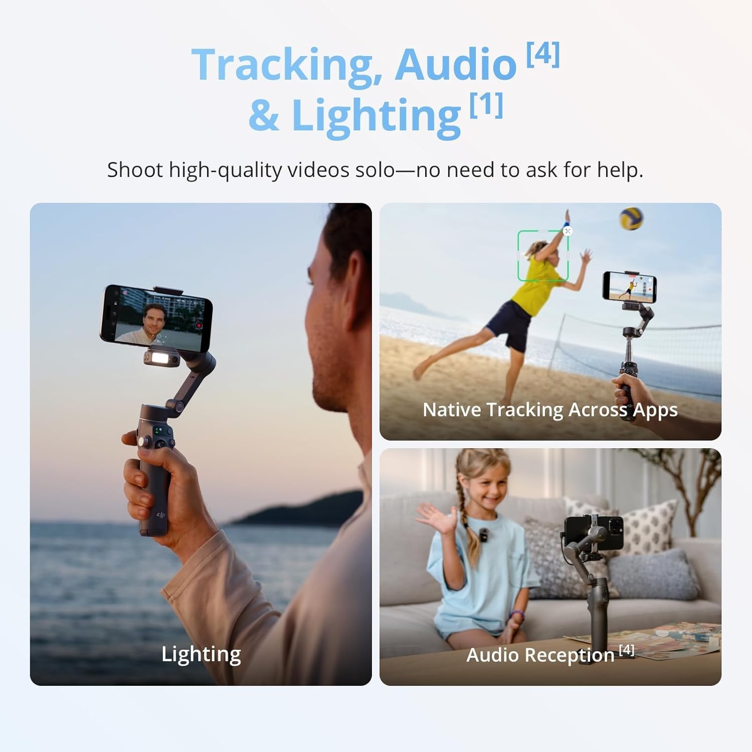 Osmo Mobile 8 Advanced Tracking Combo Gimbal Stabilizer for Phone, AI Native ...