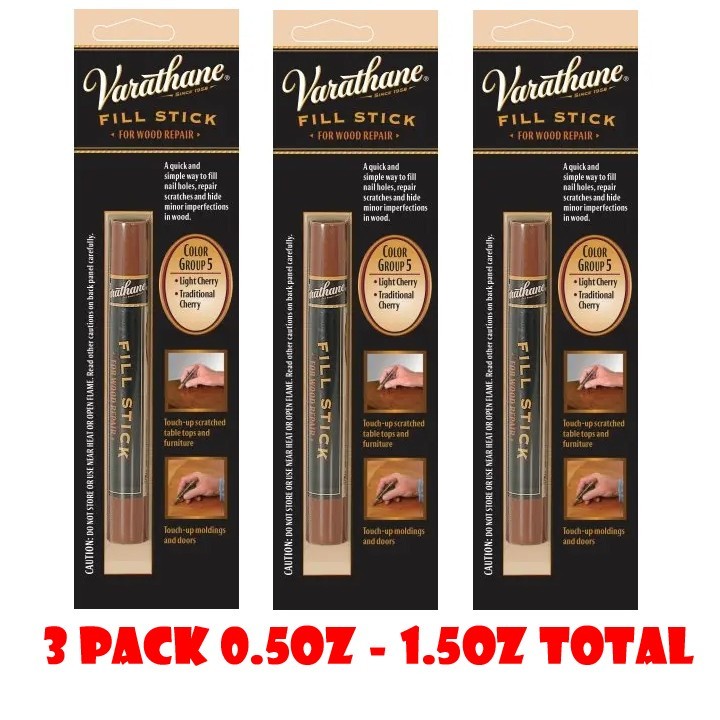 3 Pack Varathane Wood Fill Stick 0.51oz Group 5 Light Cherry Traditional Cherry