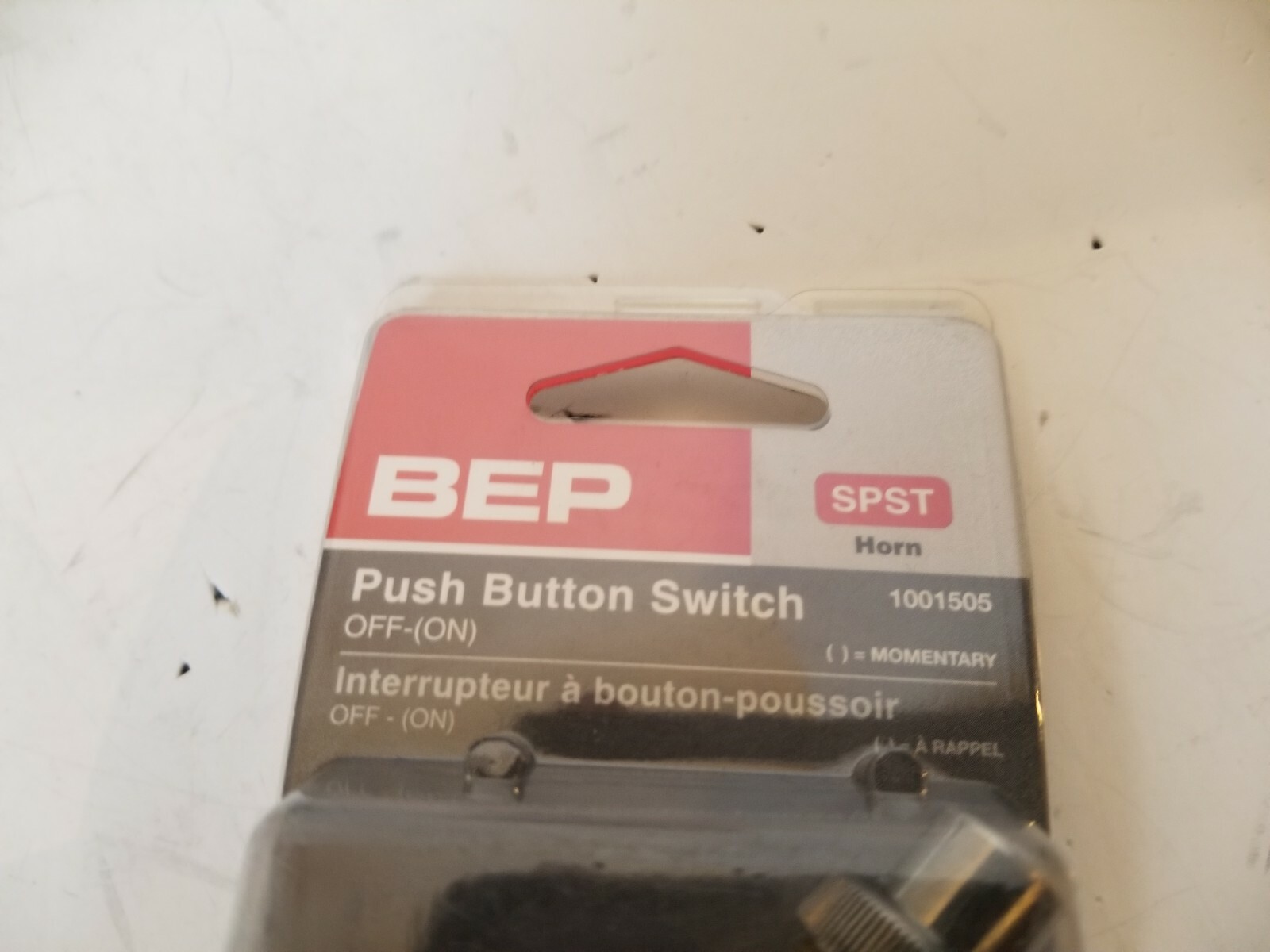 Lot of 3 BEP Push Button Switch, OFF-(ON), 6-36VDC, SPST, 1001505