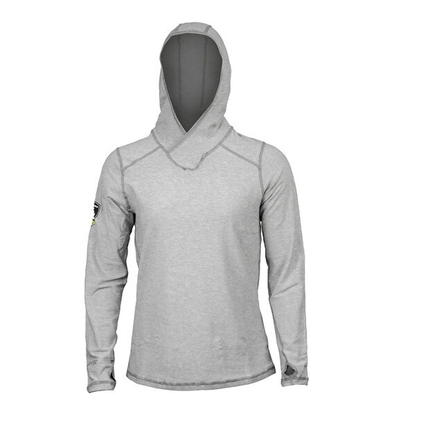 DragonWear FR Pro Dry Tech Small LS Shirt W/Hood Gray Heather Women 246413-7490