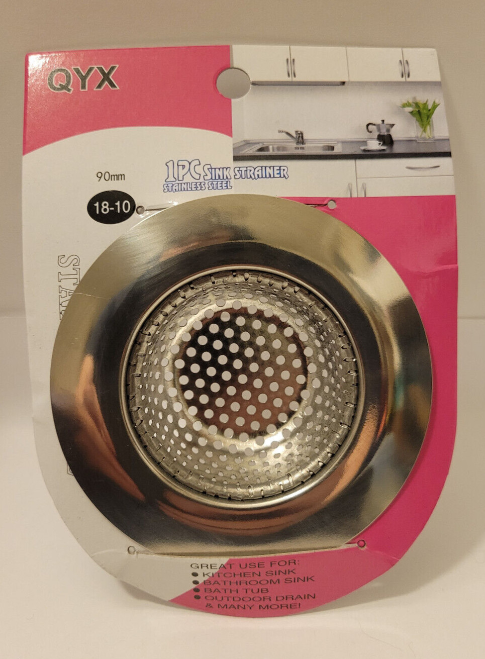 QYX 4PCS Sink Drain Strainer 3.5" Stainless Steel for Bathroom Kitchen Outdoor