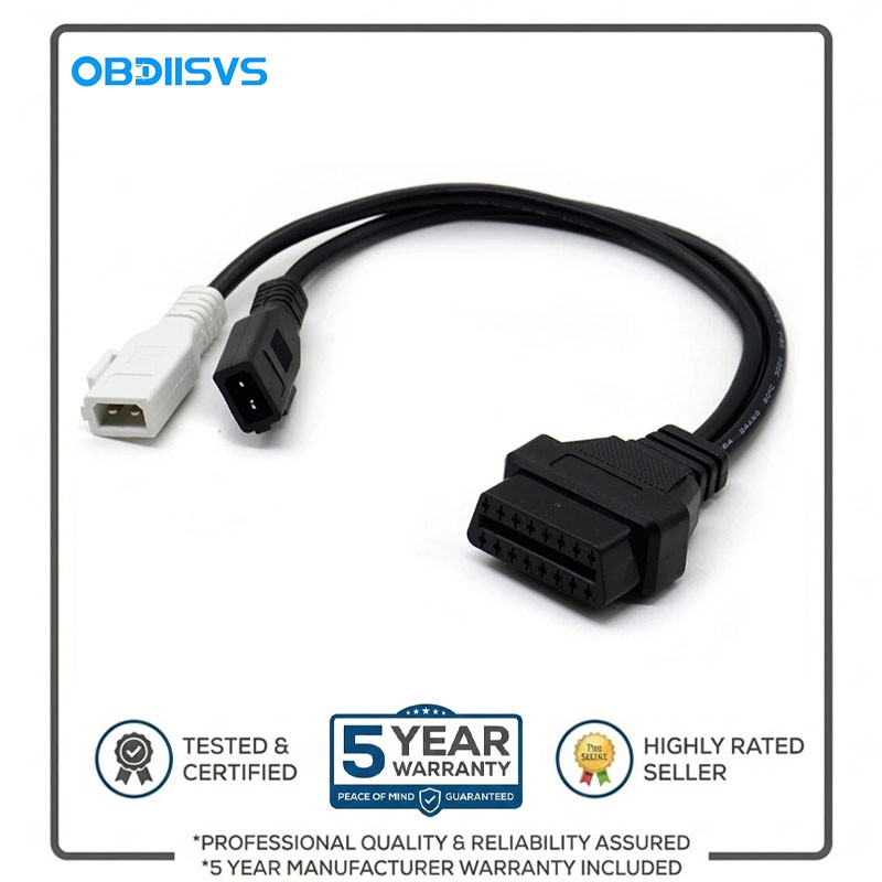 OBDIISVS 2x2 to 16P OBD2 Adapter fits VW Audi Skoda Seat Diagnostic Scanner Tool