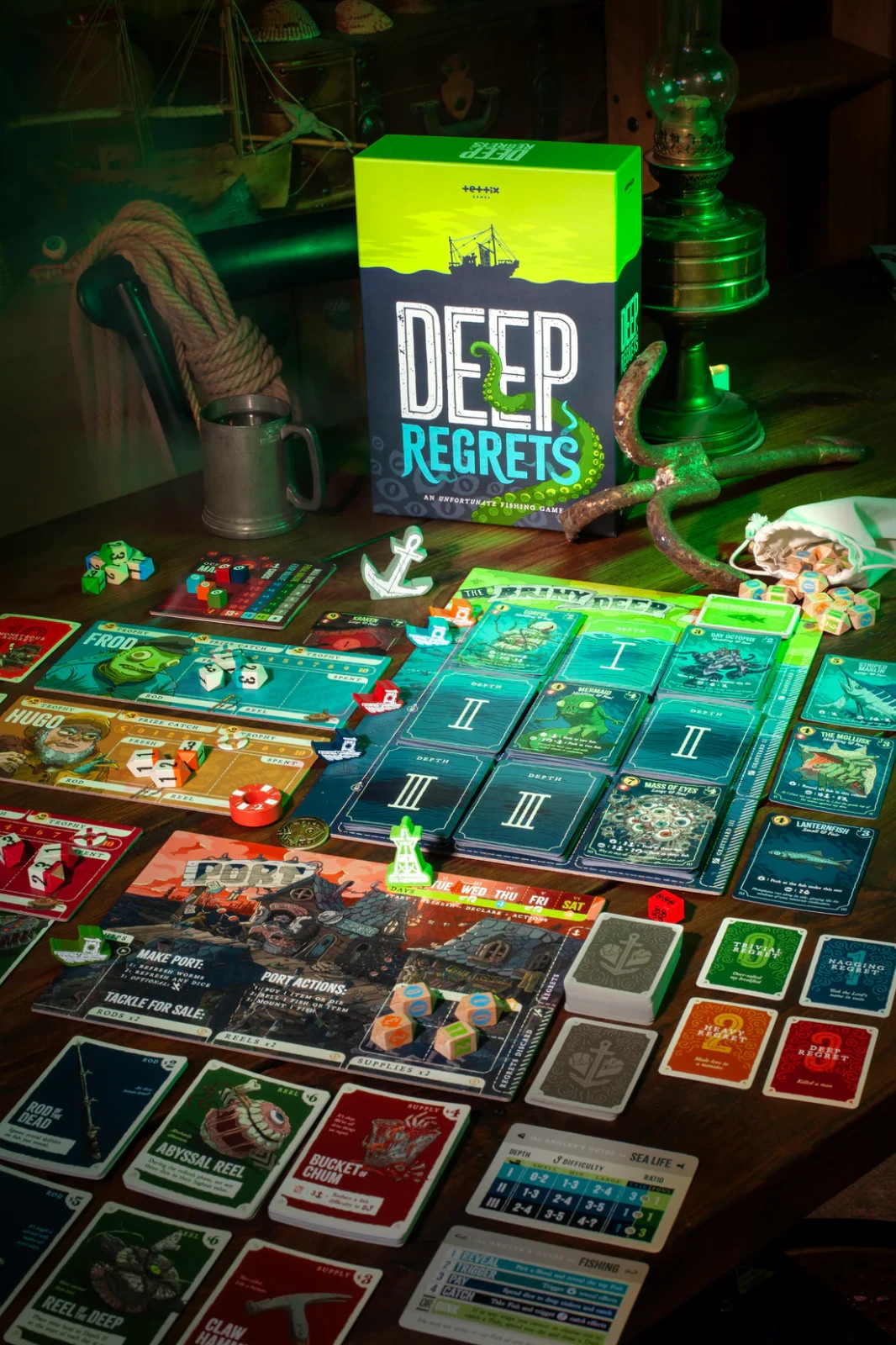 New/Sealed DEEP REGRETS Board Game ... Eldritch Fishing