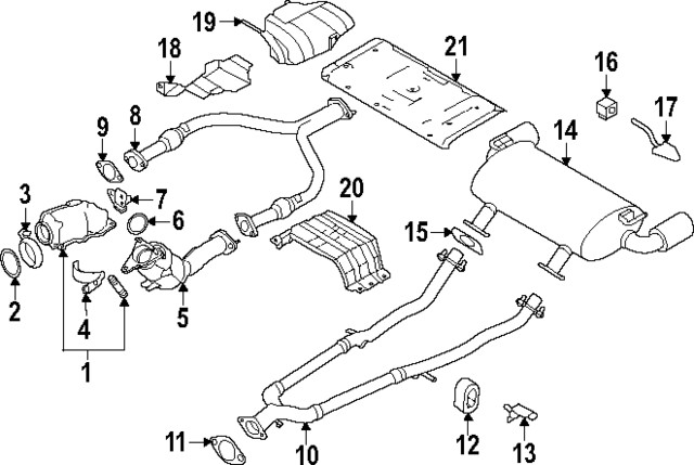 Genuine Nissan Converter & Pipe Bracket 20817-5CB0C