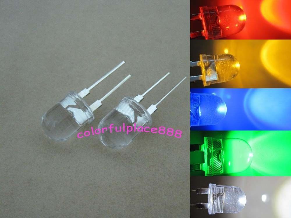 10mm 0.5W Red Yellow Blue Green Warm White LED Diodes High Power Large Chip Leds