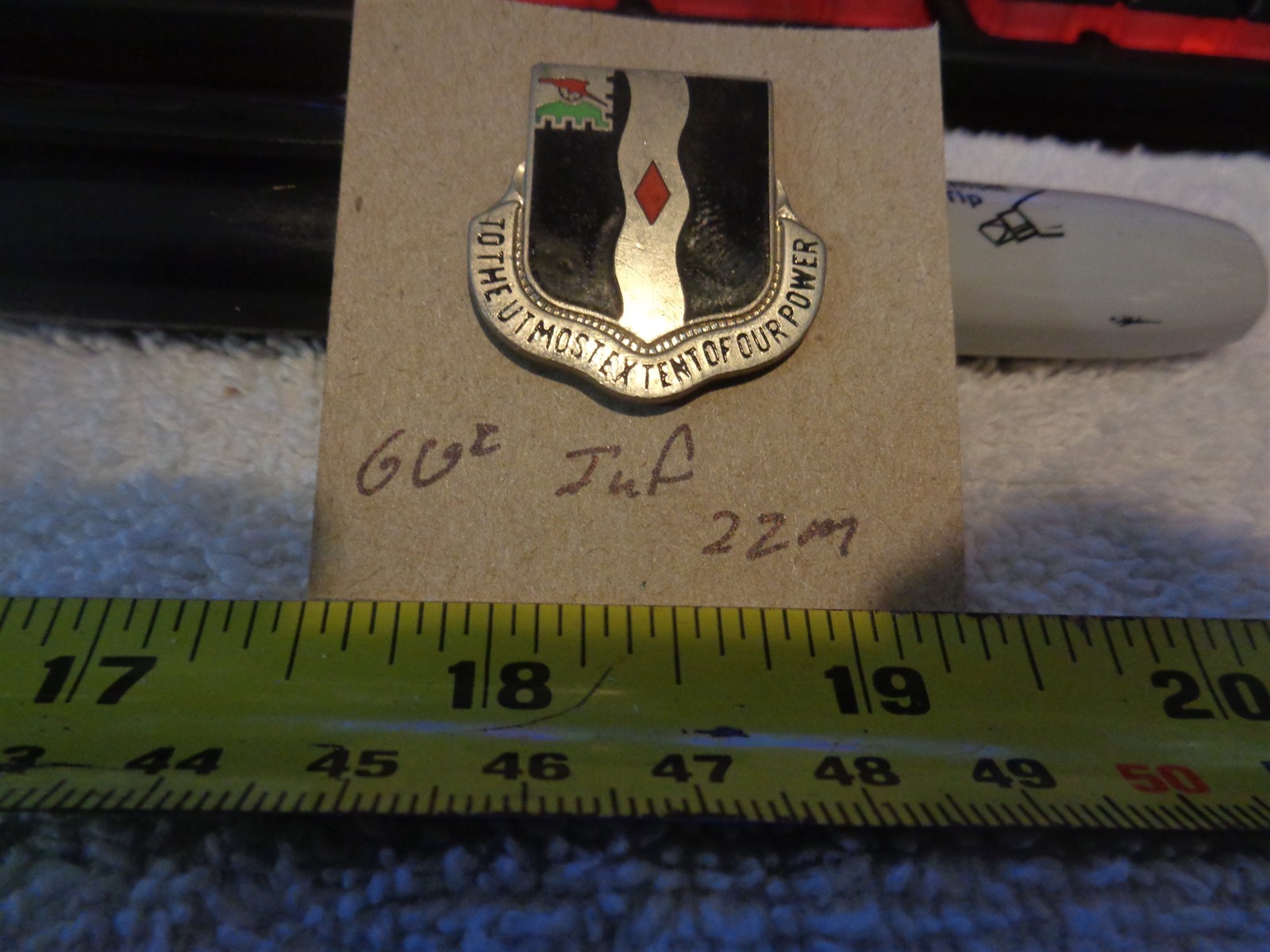 60th Infantry 22M Unit Crest, DI, DUI (DRAW#S4)