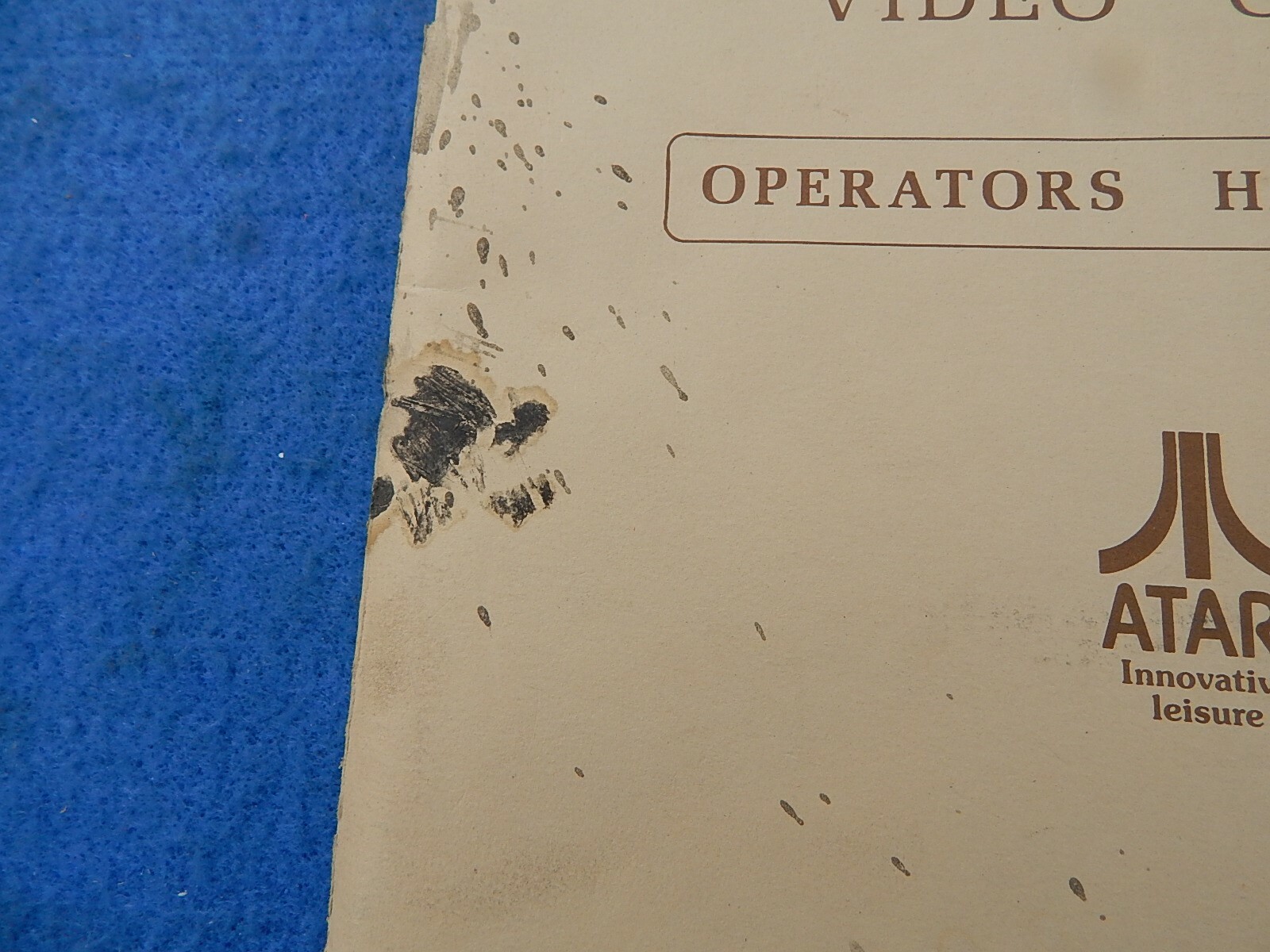 1975 Atari GRAN TRAK 10 Video Game Operator's Handbook