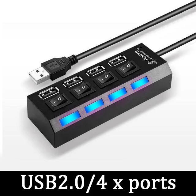 USB 3.0 Hub 4/7 Port Multi USB Splitter Expander Dock Switch Cable 30CM USA