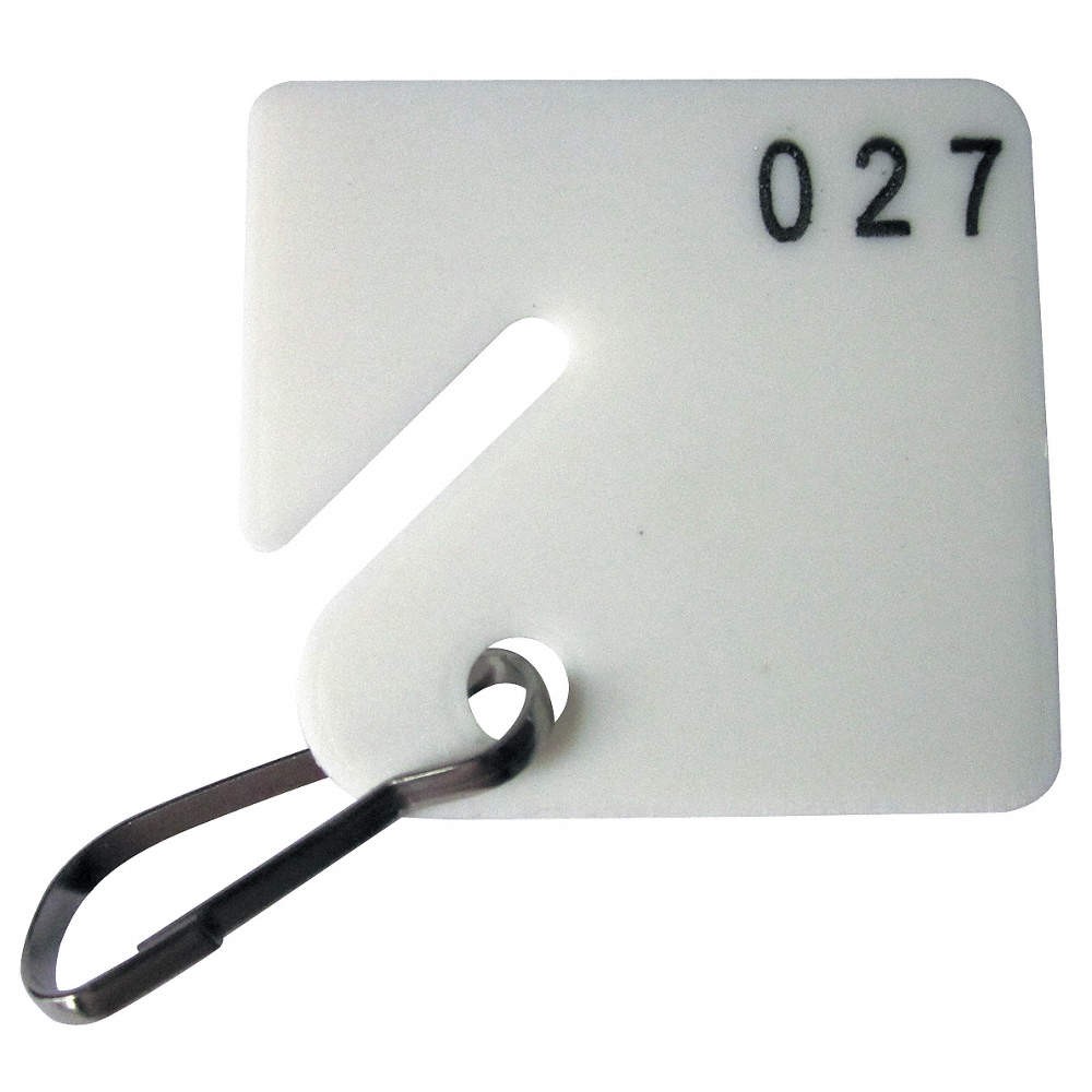 GRAINGER APPROVED 33J889 Key Tag,Square-Slotted,White,PK100 33J889