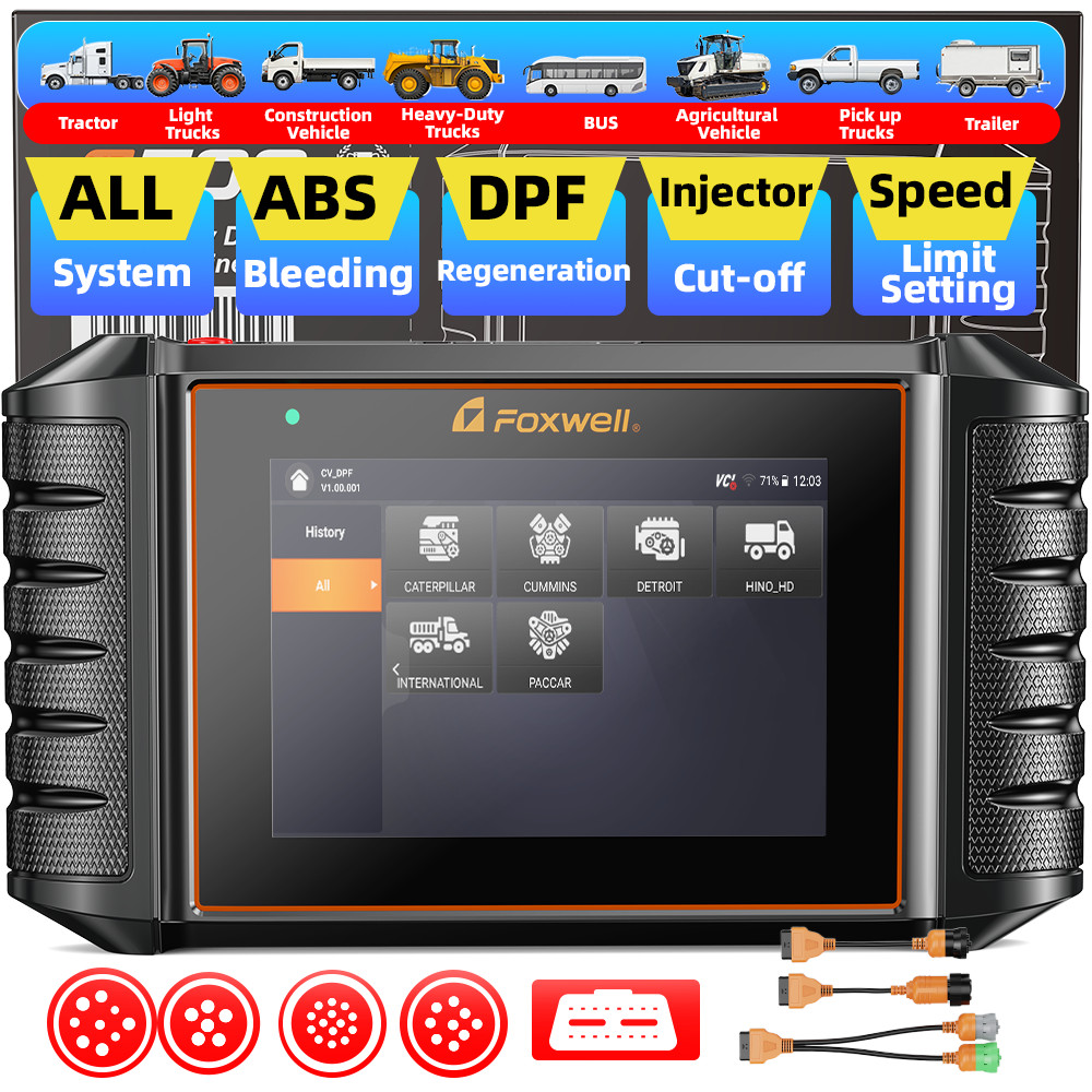 FOXWELL HD500 Heavy Duty Truck Diesel Scanner Diagnostic for Cummins Detroit CAT
