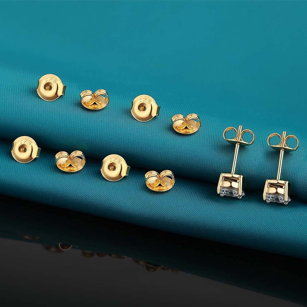6PAIRS 14K Gold Earring Backs Replacement Ear Locking for Stud Earrings NEW