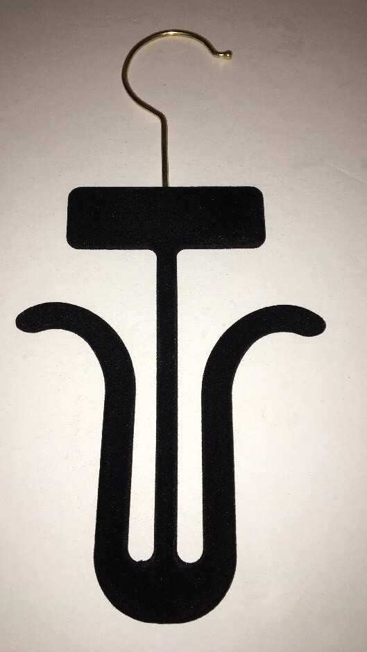 5 Each Retail Velvet Black Shoe Hangers 10"Long for Slippers Sandals Sneakers