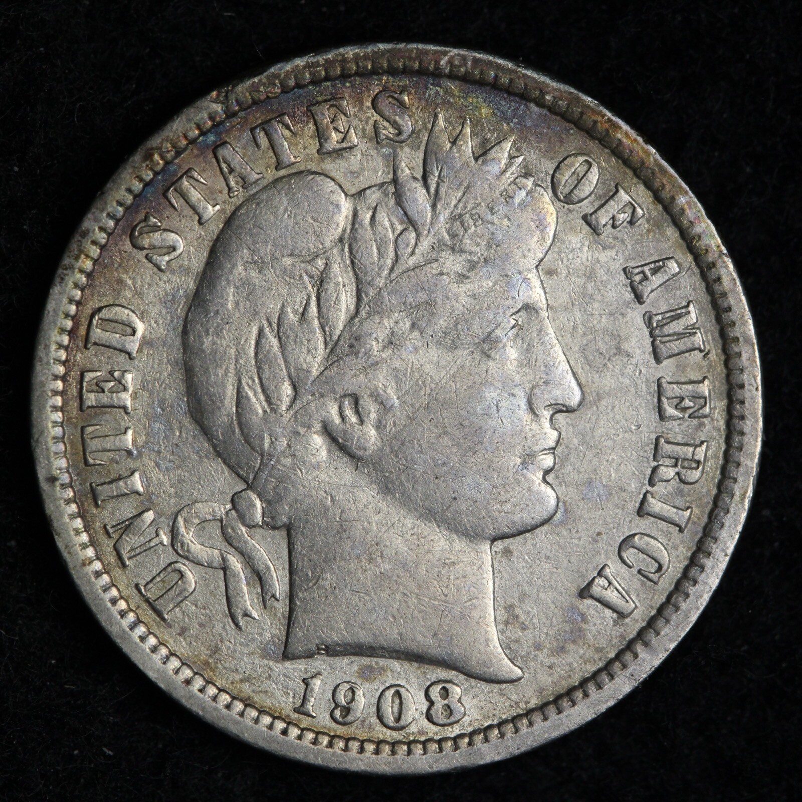 1908-S Barber Silver Dime AU E285 DIHV