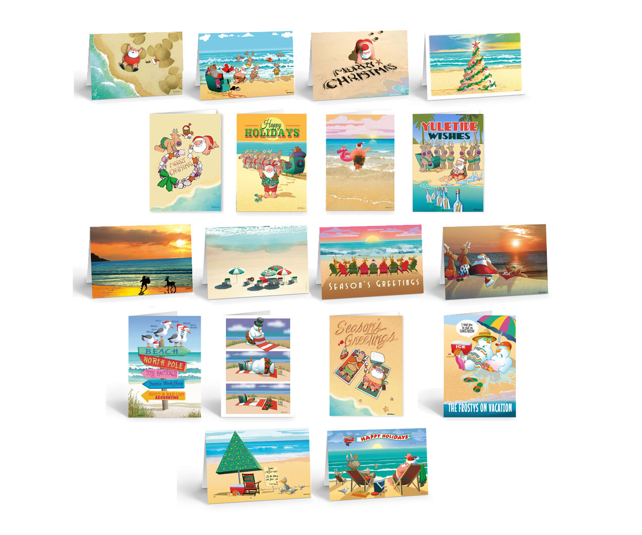Ultimate Beach Christmas Card Variety Pack - 36 Beach Cards & Envelopes -  94