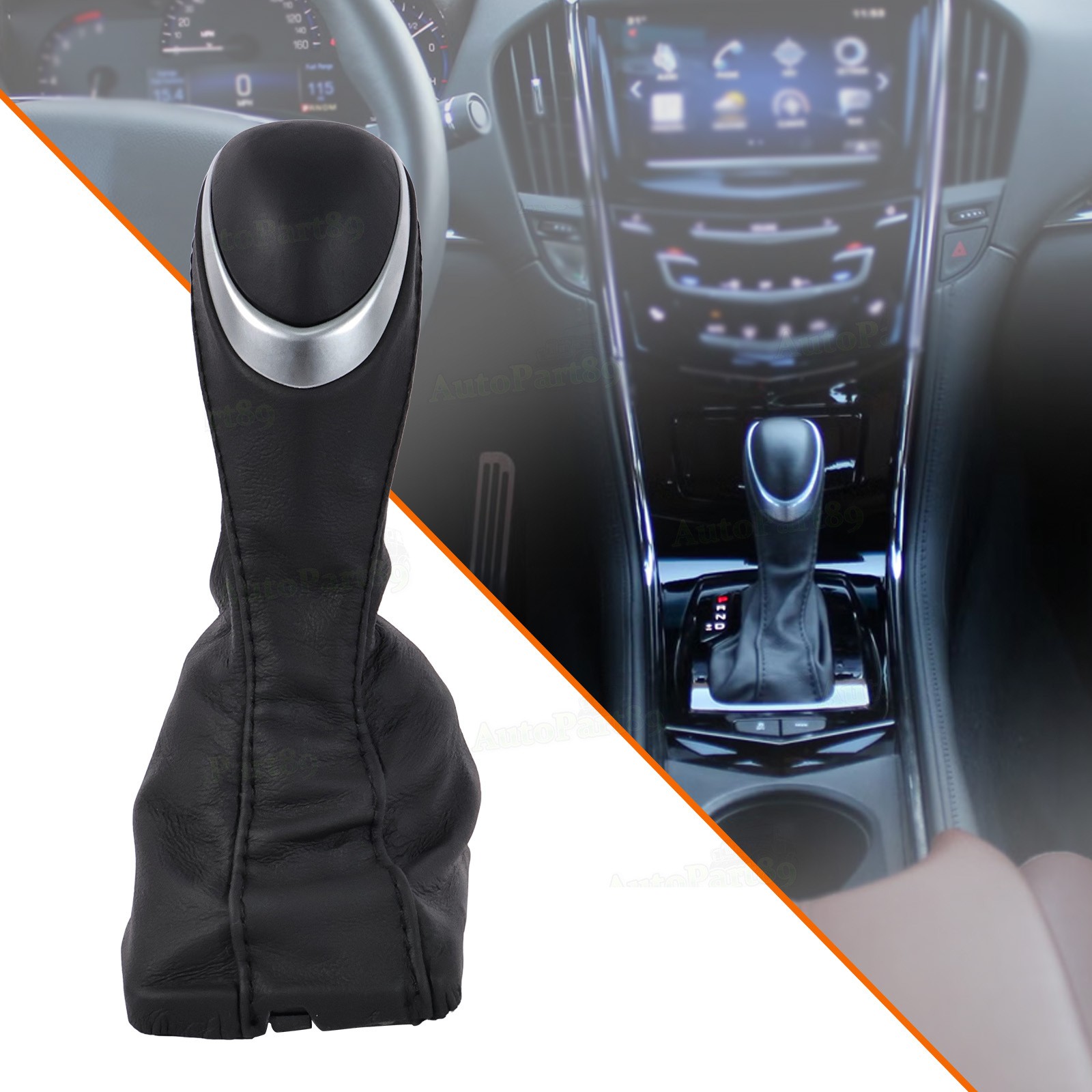 For 2013-2019 CADILLAC ATS Black Automatic Car Gear Shift Lever Knob W/ Boot