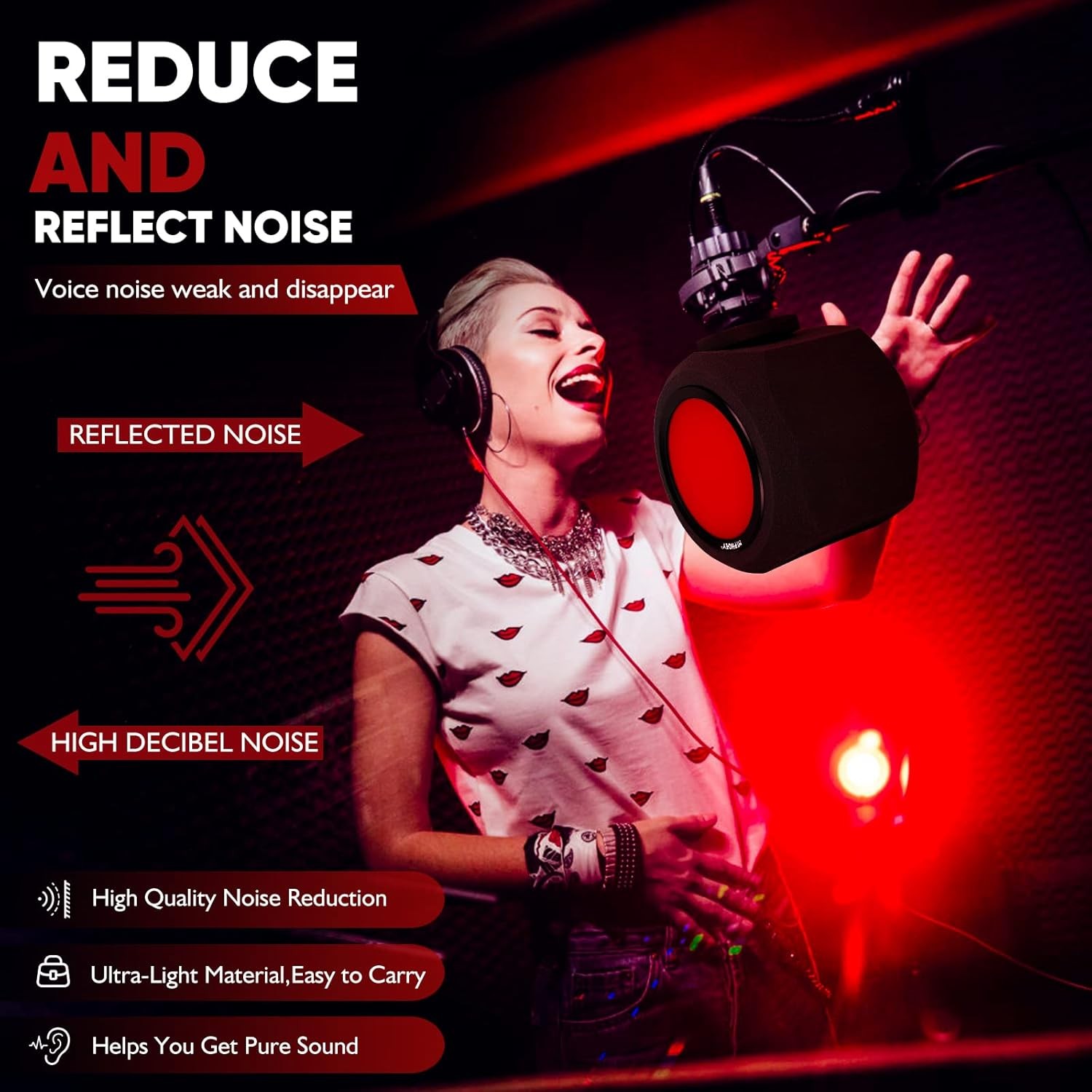 Microphone Windscreen Pop Filter Recording Shield Isolation Shield Sound