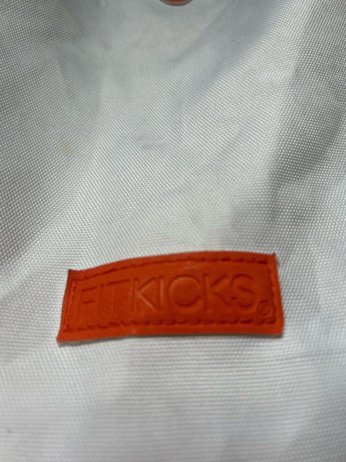 FITKICKS Drawstring Hiking Backpack w/ Padded Straps Logo White/Gray