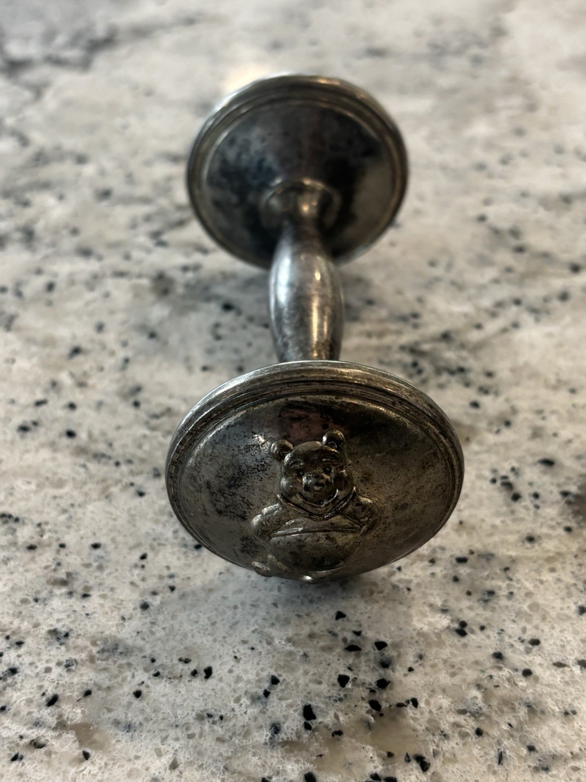 ANTIQUE Disney Winnie the Pooh Dumbbell Baby Rattle