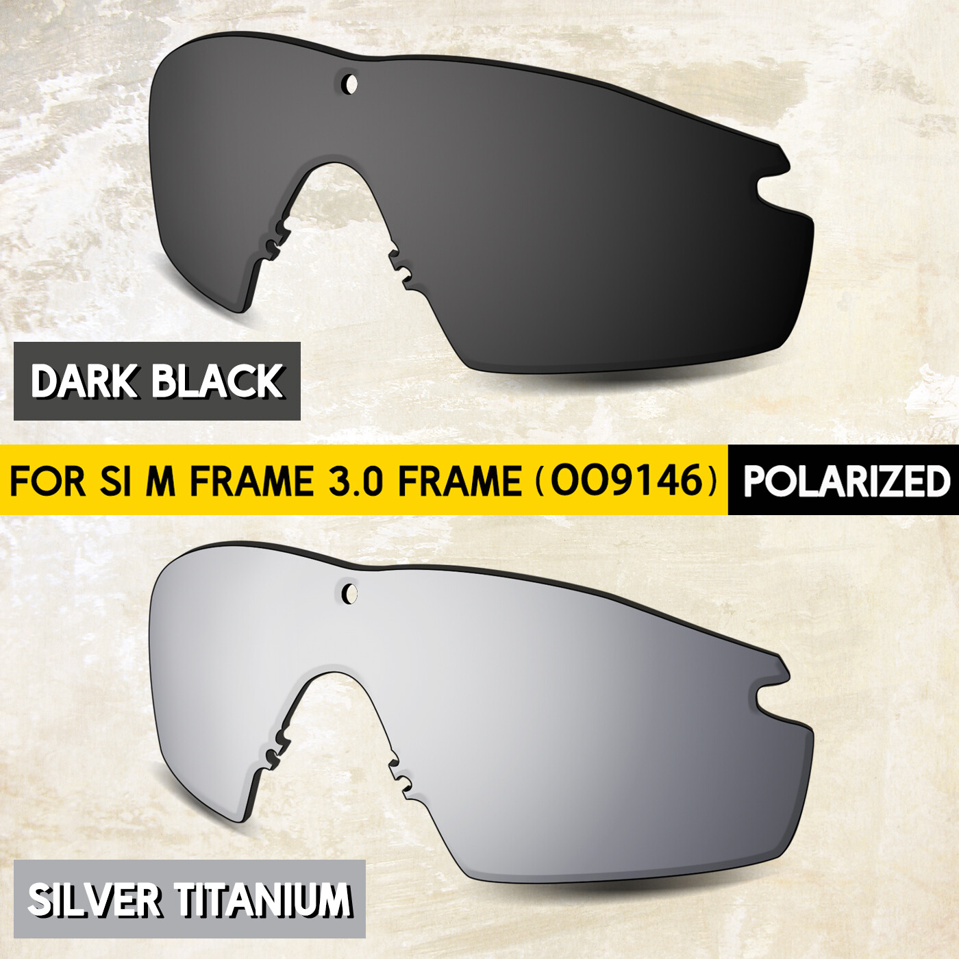 Black & Silver POLARIZED Lenses for Oakley Si M Frame 3.0 OO9146 Frame, 1.5MM