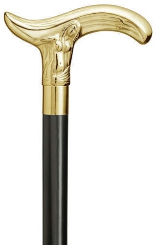 HARVY NEW FAIR MAIDEN BRASS WOMAN BLACK WOODEN SHAFT PIMP WALKING CANE STICK