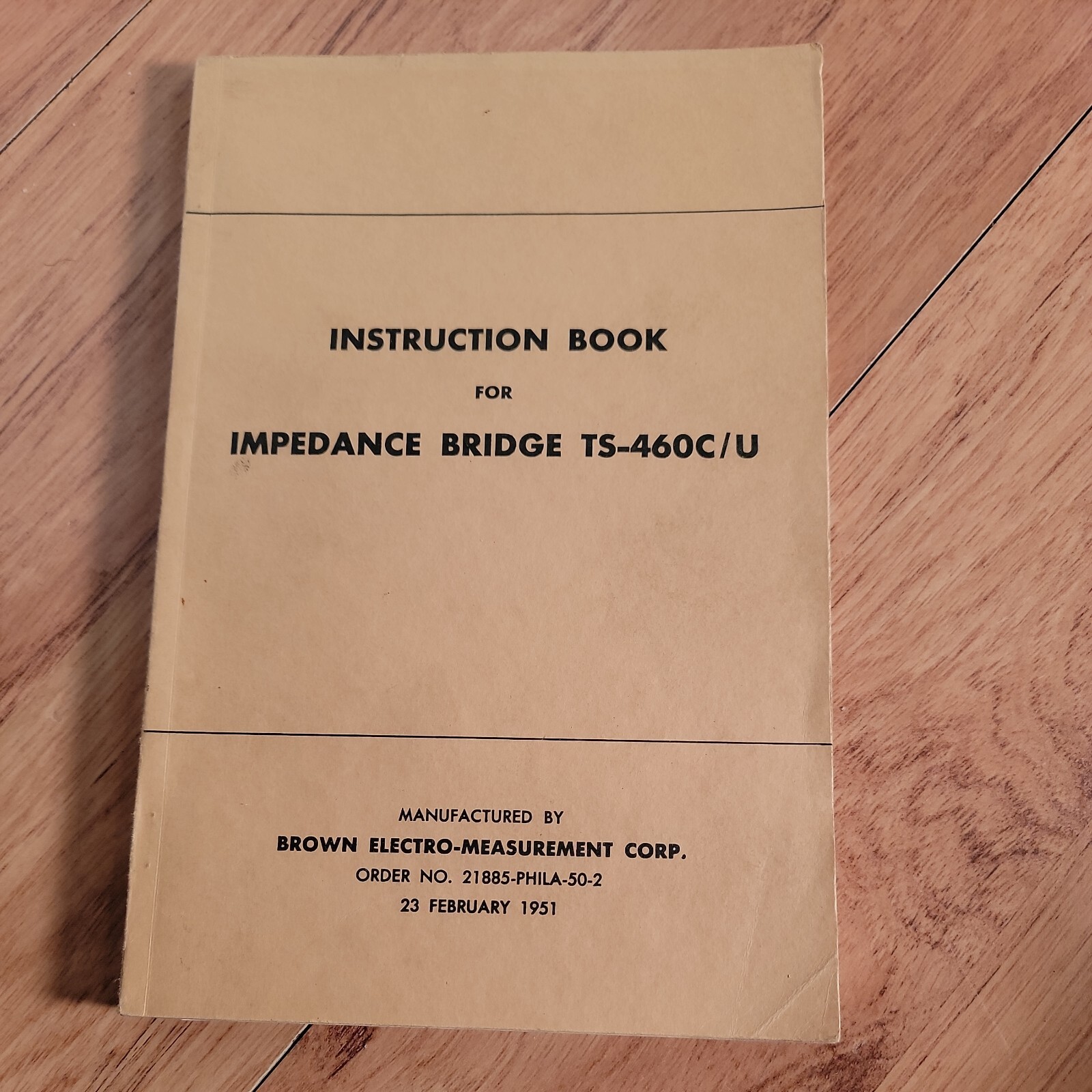 Instruction Book Manual Impedance Bridge TS-460C/U