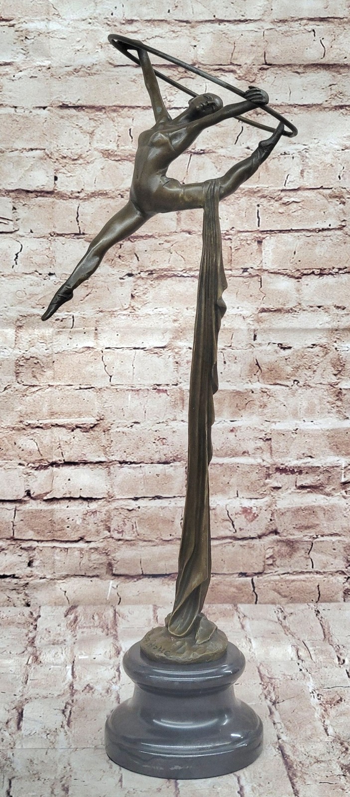 Original Miguel Lopez Gymnast Ballerina Trapeze Artist Bronze Sculpture Figurine