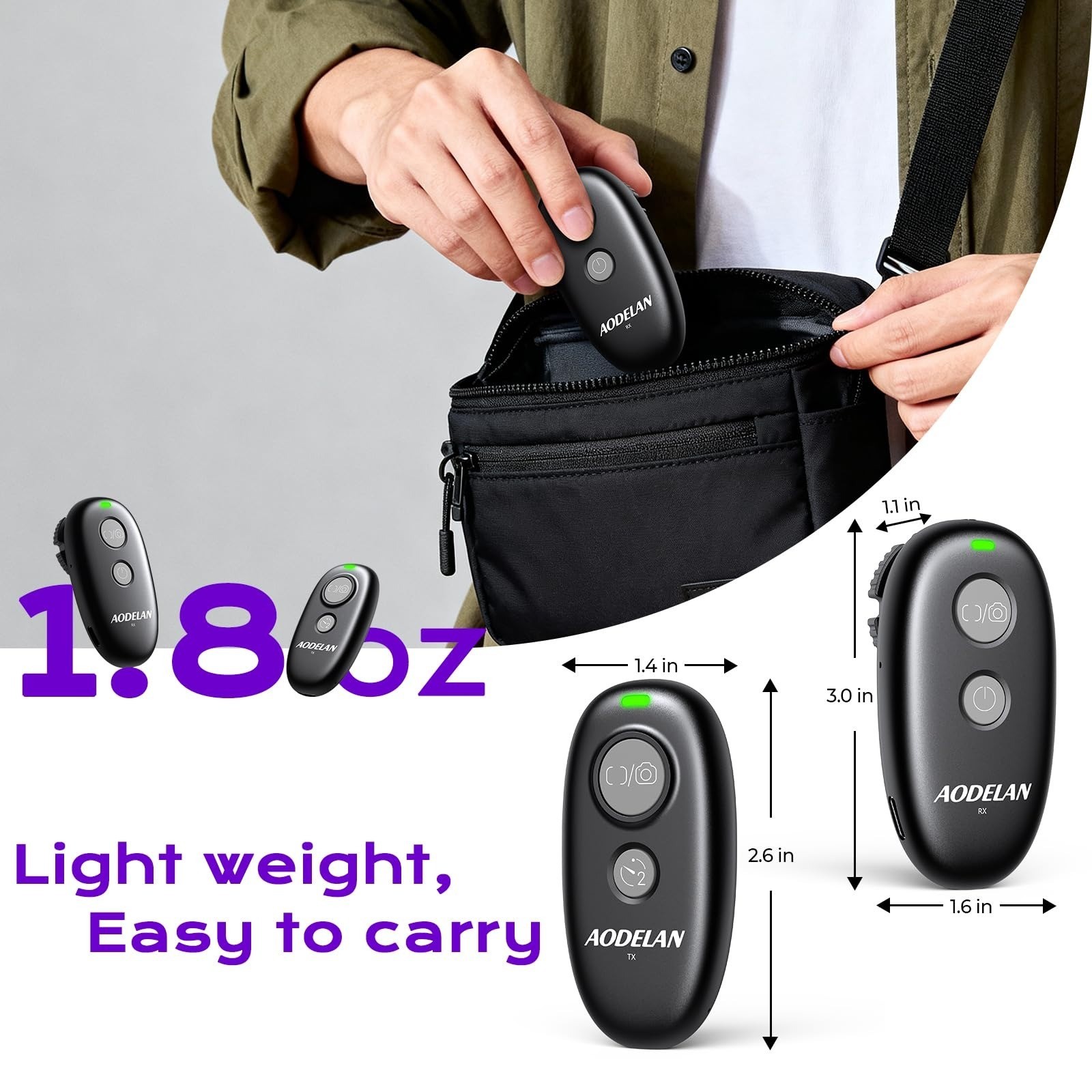 AODELAN Rechargeable Remote Shutter Release for Panasonic Cameras