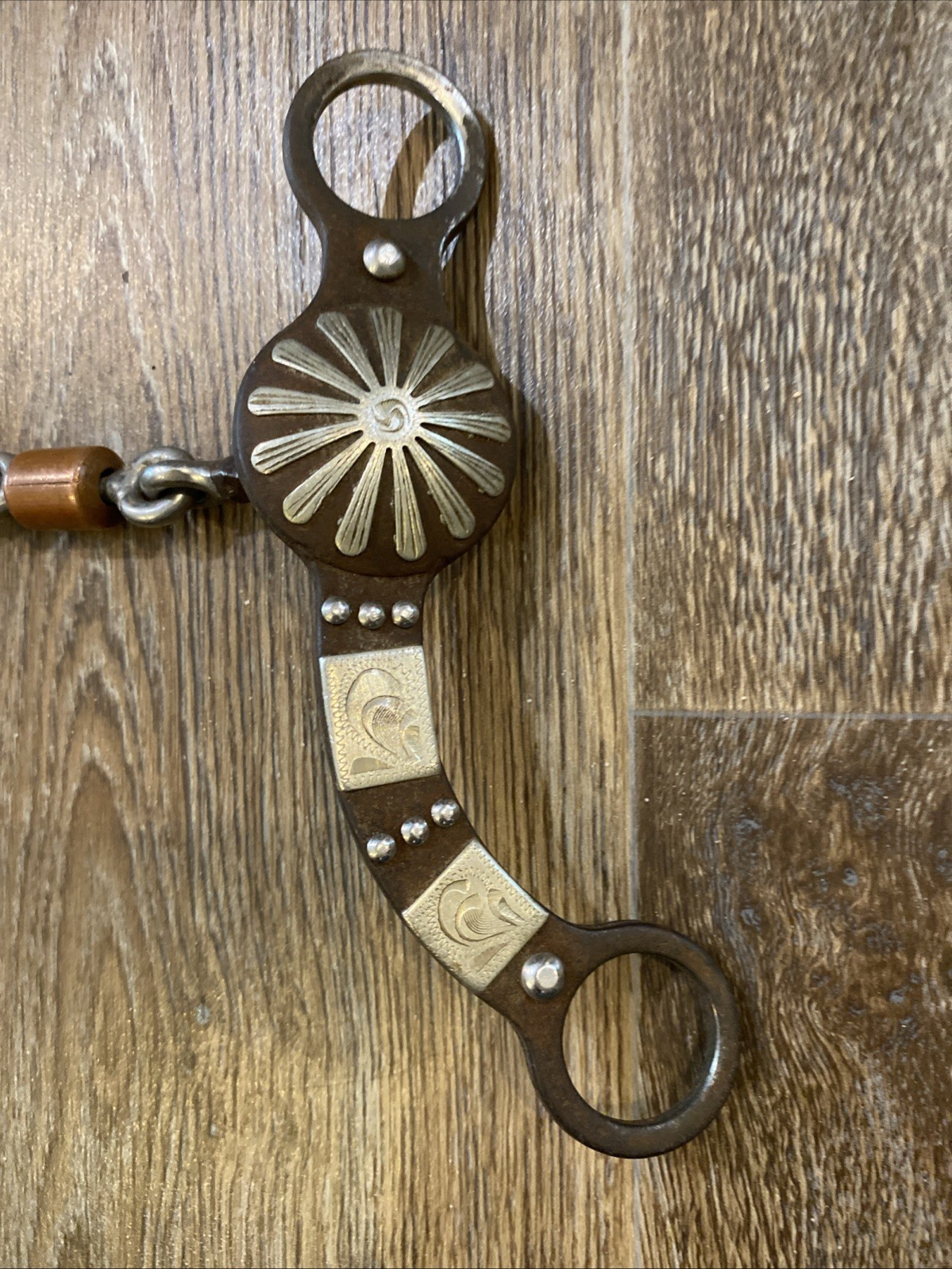 Dog Bone Copper Roller Short Shank Antiqued Western Horse Bit