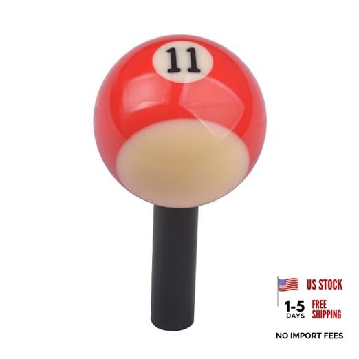 Mavota Pool Ball Billiard Stick Shift Knob Universal Gear Shifter Knobs Red 11X