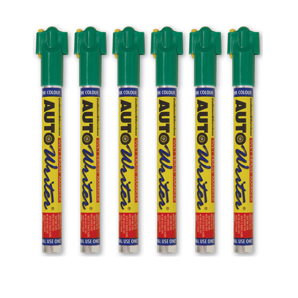 6ct USC Green Auto Writer Wet Erase Marker 37007 - Paint Marker Automotive