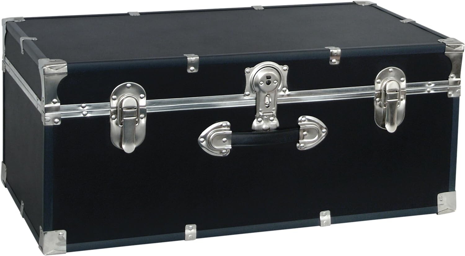 Seward Trunk College Dorm and Camp Storage Footlocker, Black, 30-Inch