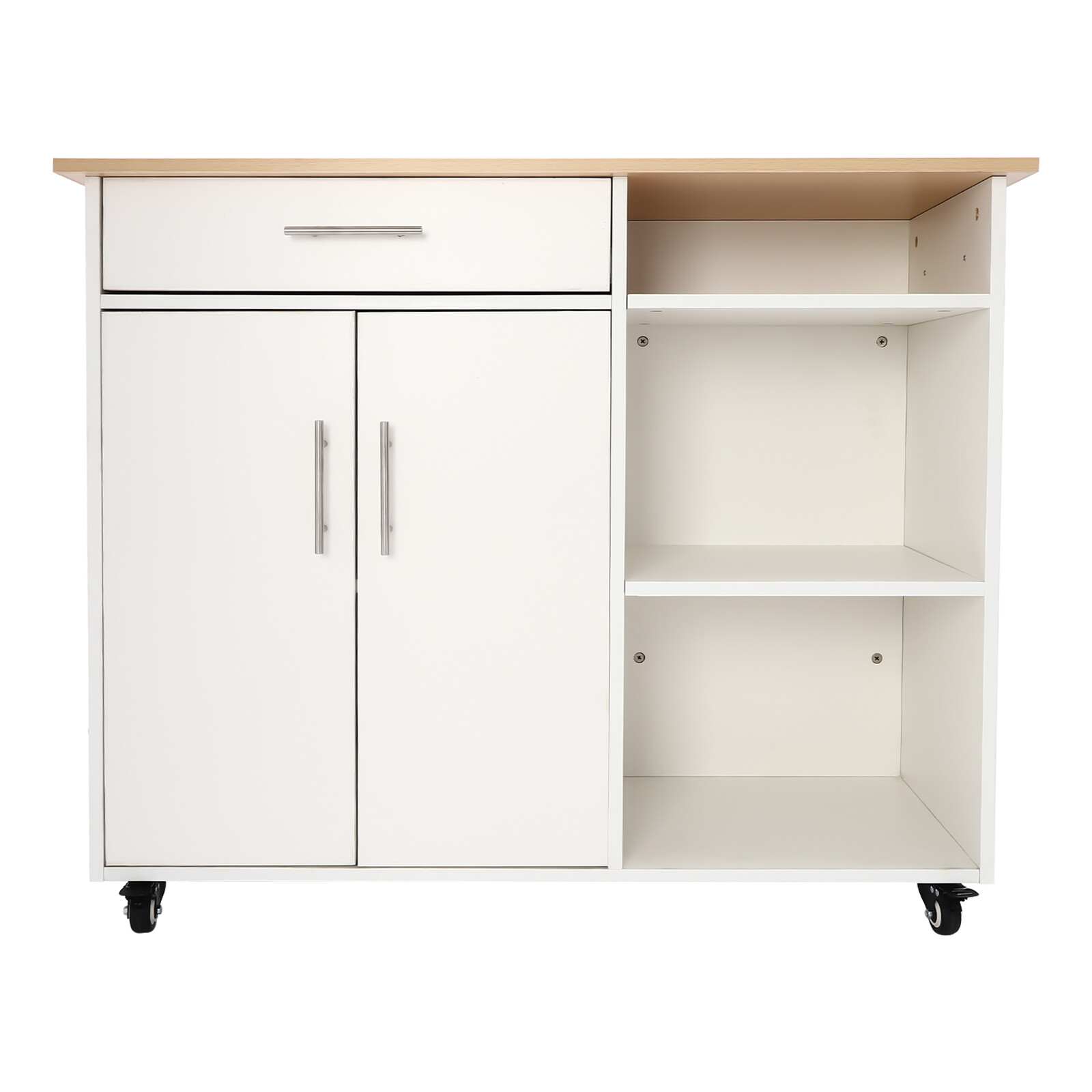 Rolling Kitchen Island Side Table, Rolling Trolley Cart with Drawer