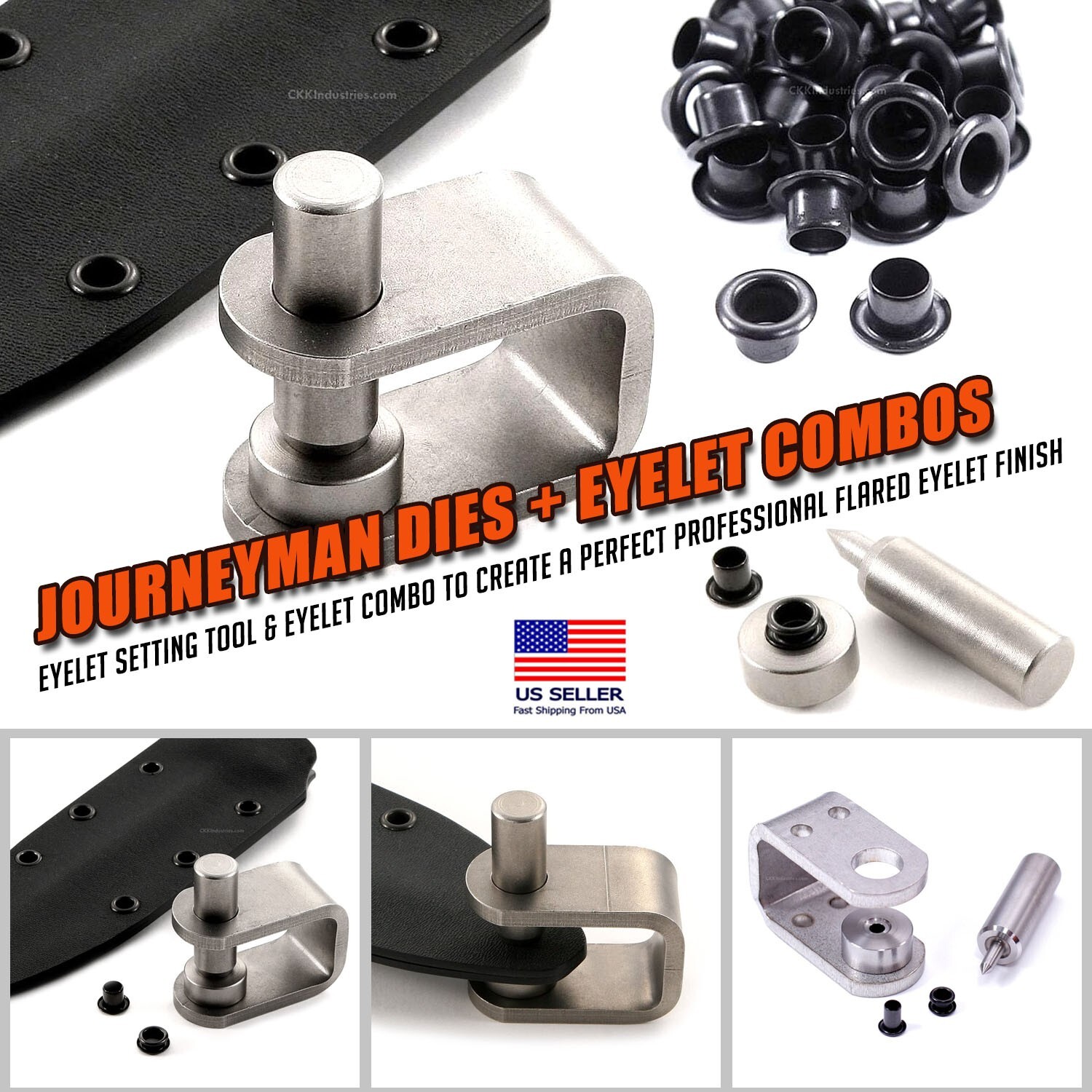 Journeyman Series Eyelet Setting Tools & Eyelet Kits for Kydex & More